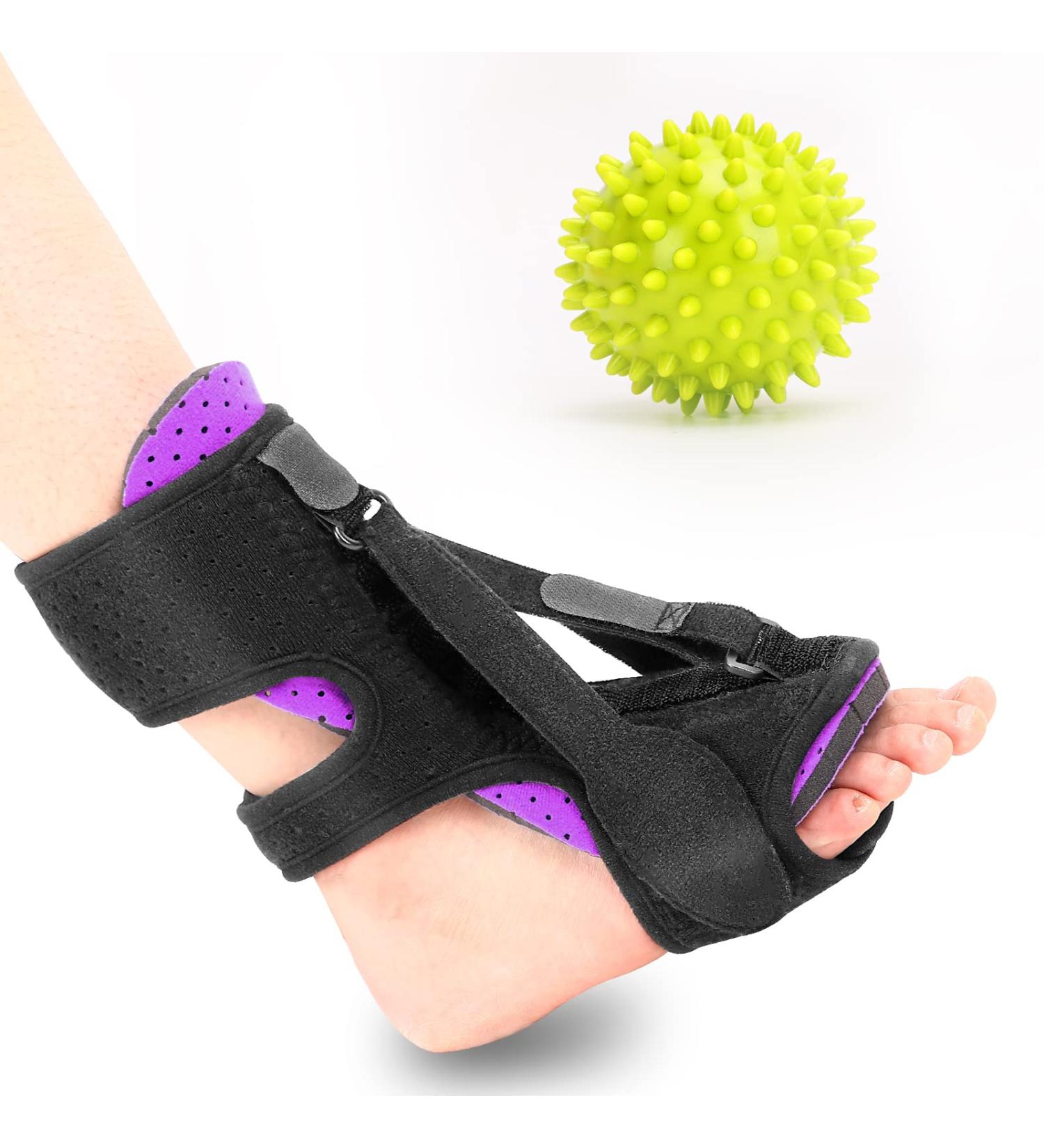 2022 Upgraded Plantar Fasciitis Night Splint with 3 Adjustable Straps - Purple - Buy Online on GoSupps.com
