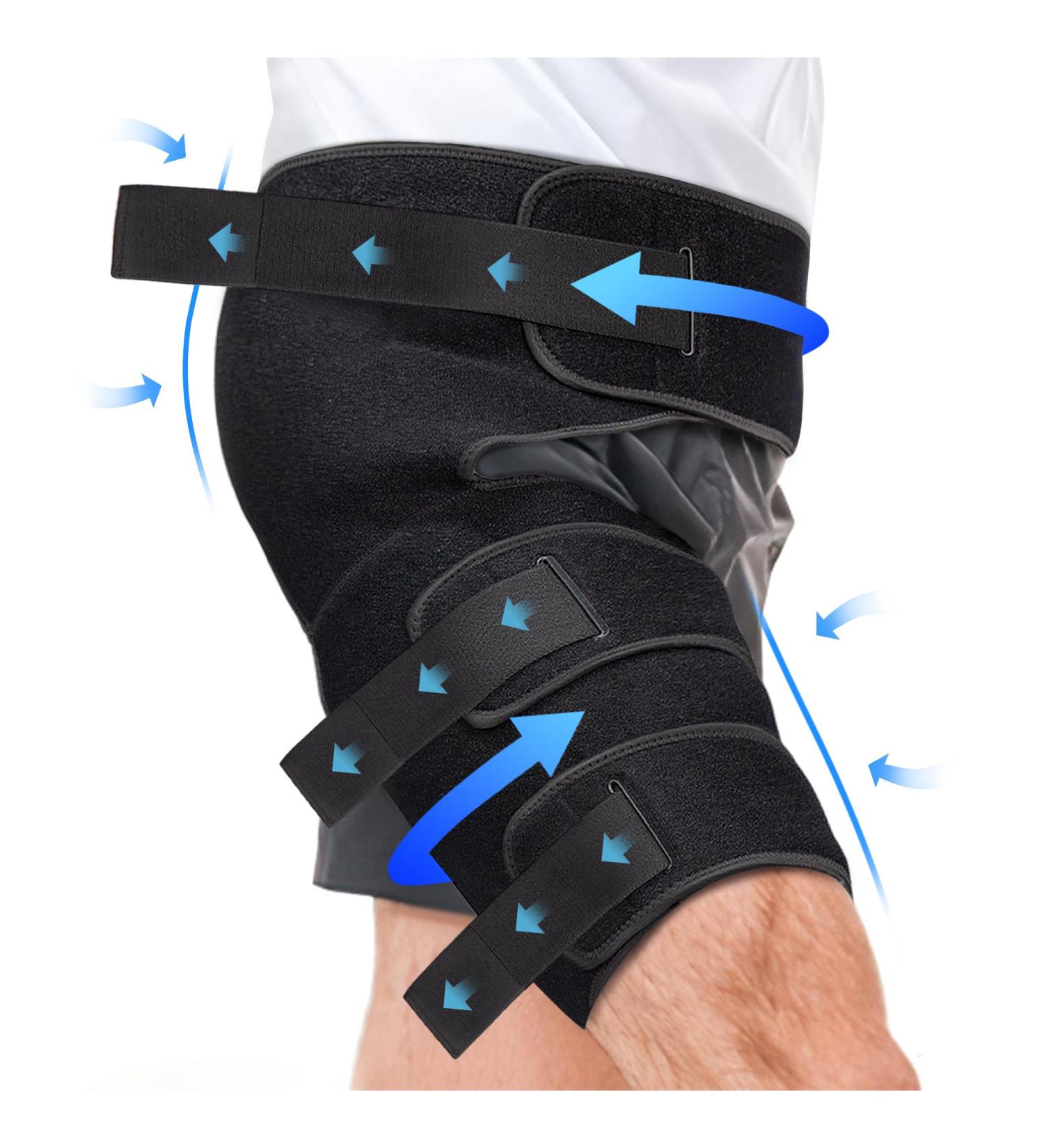 Adjustable Hip & Thigh Brace for Sciatica Pain Relief | Medical Compression Sleeve for Men & Women | Buttock Support Wrap with Pressure Strips - Buy Online on GoSupps.com