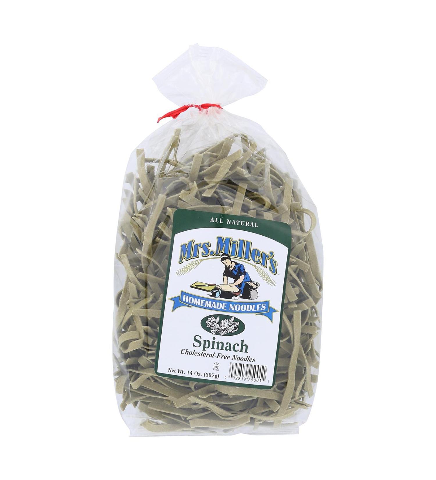 Mrs. Miller's Homemade Noodles, Spinach, 14 OZ (Pack of 6)