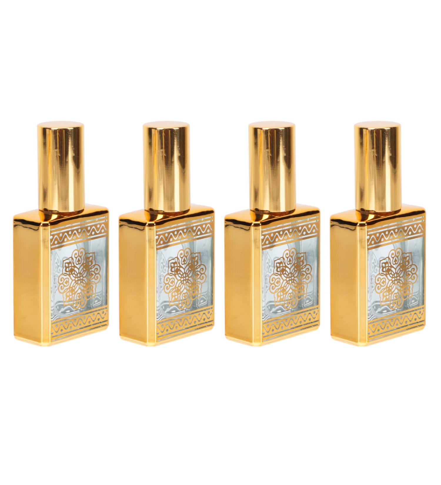 FRCOLOR 4PCS Refillable Travel Perfume Bottles - Mini 0.5oz Golden Perfume Spray for International Shipping - Buy Online on GoSupps.com