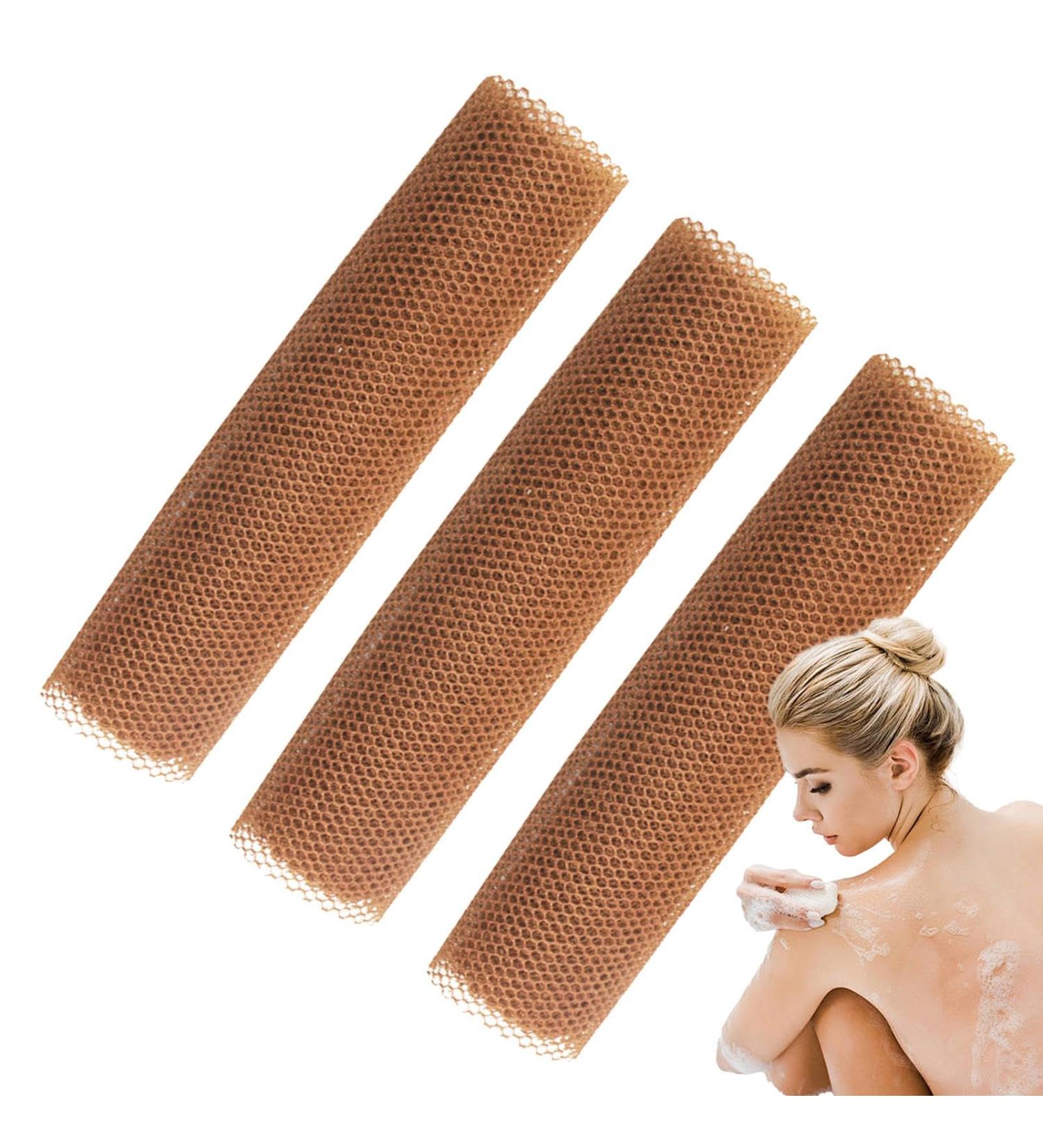 African Net Sponge | Nylon Mesh Skin Smoother Bath Towel Washcloth Elastic Bath Sponges Dead Skin Removal for Women & Men Daily Use Coffee - Buy Online on GoSupps.com