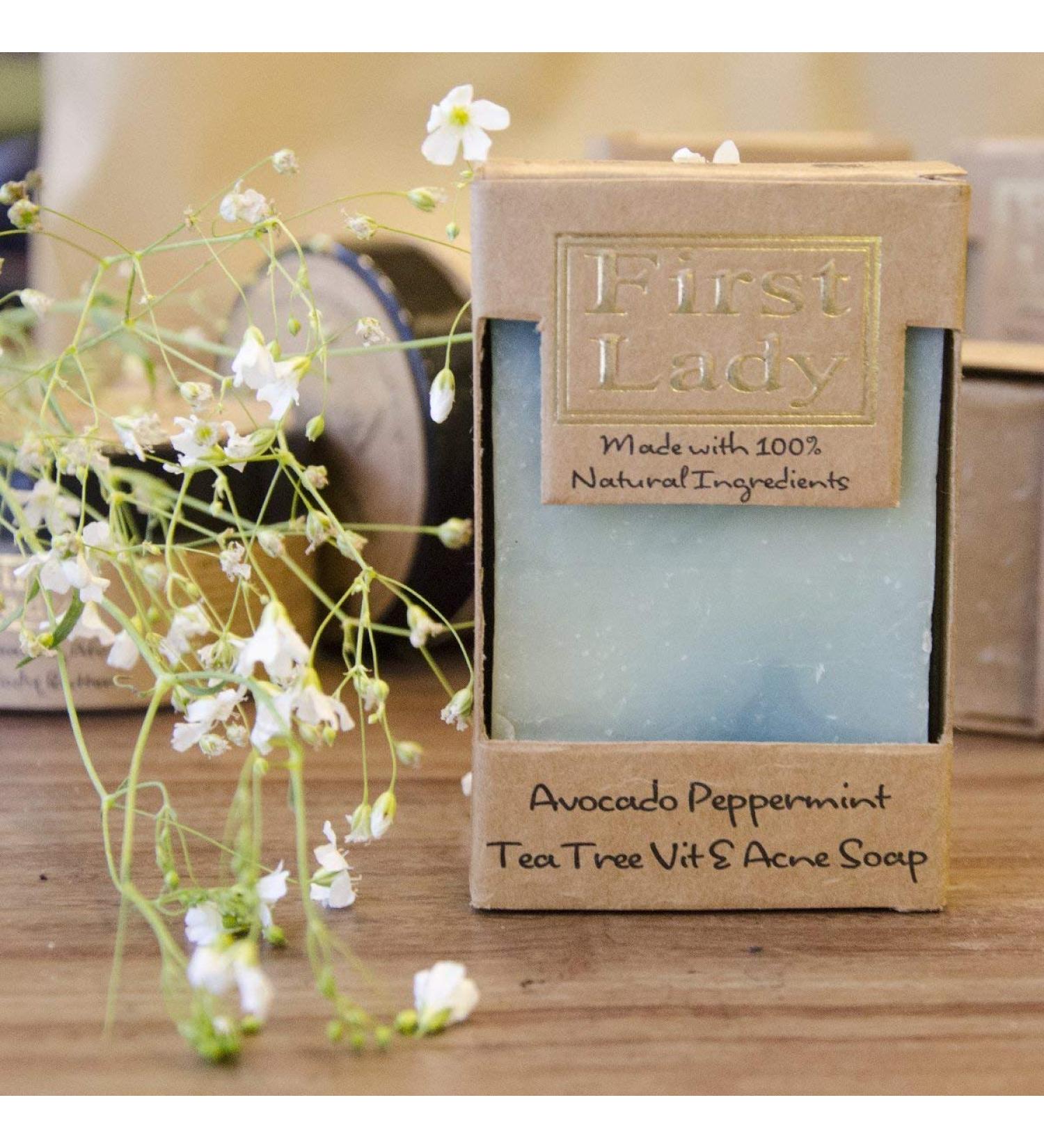 First Lady - Handmade Avocado Peppermint Tea Tree Vitamin E Acne Soap 125g