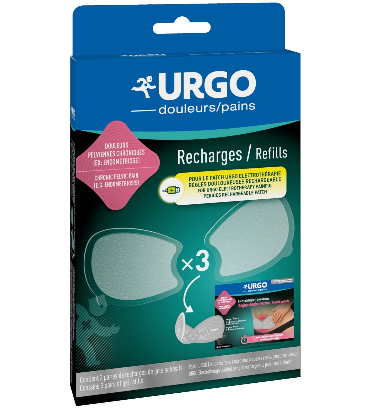Urgo Electrotherapy Refill Pack - Adhesive Gel for Pain Relief | 3 Pieces - International Shipping Available - Buy Online on GoSupps.com
