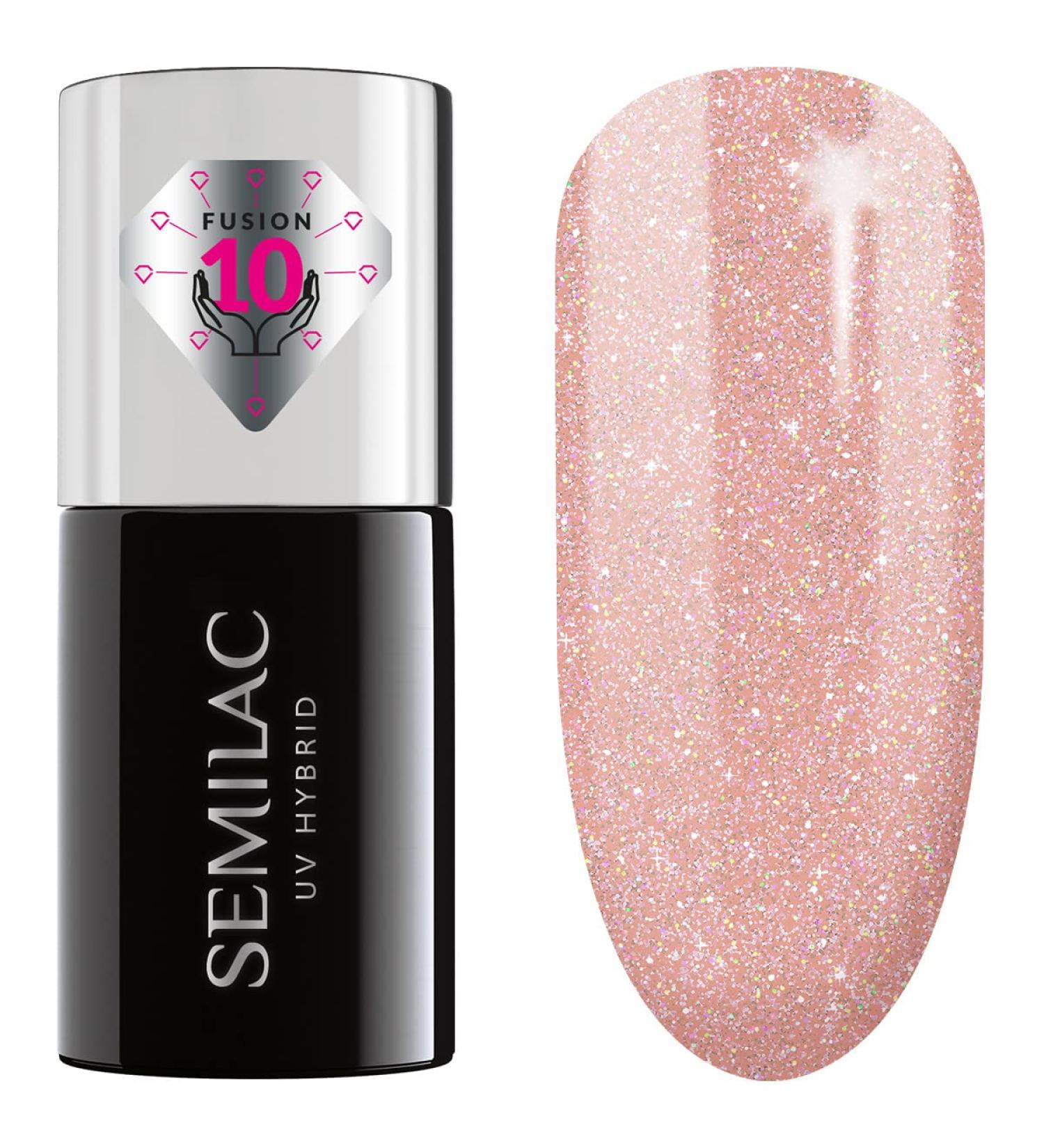 Semilac Extend Care Base 5in1 804 Glitter Soft Beige Gel Nail Polish - Long Lasting UV/LED Gel Nails 7ml - Buy Online on GoSupps.com