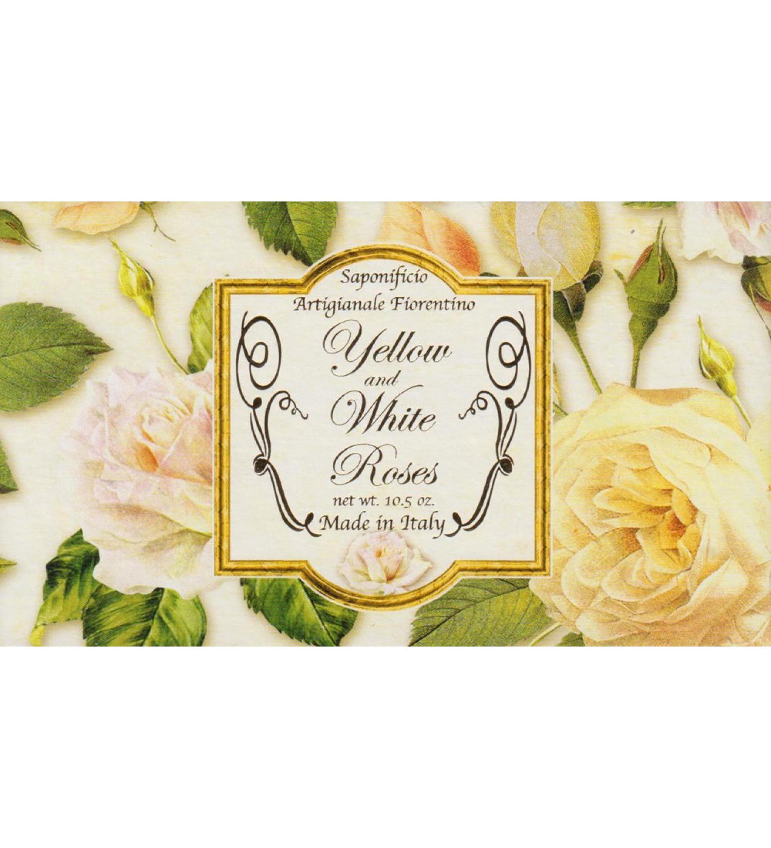 Yellow and White Roses Single Soap 10.5 Oz. From Italy