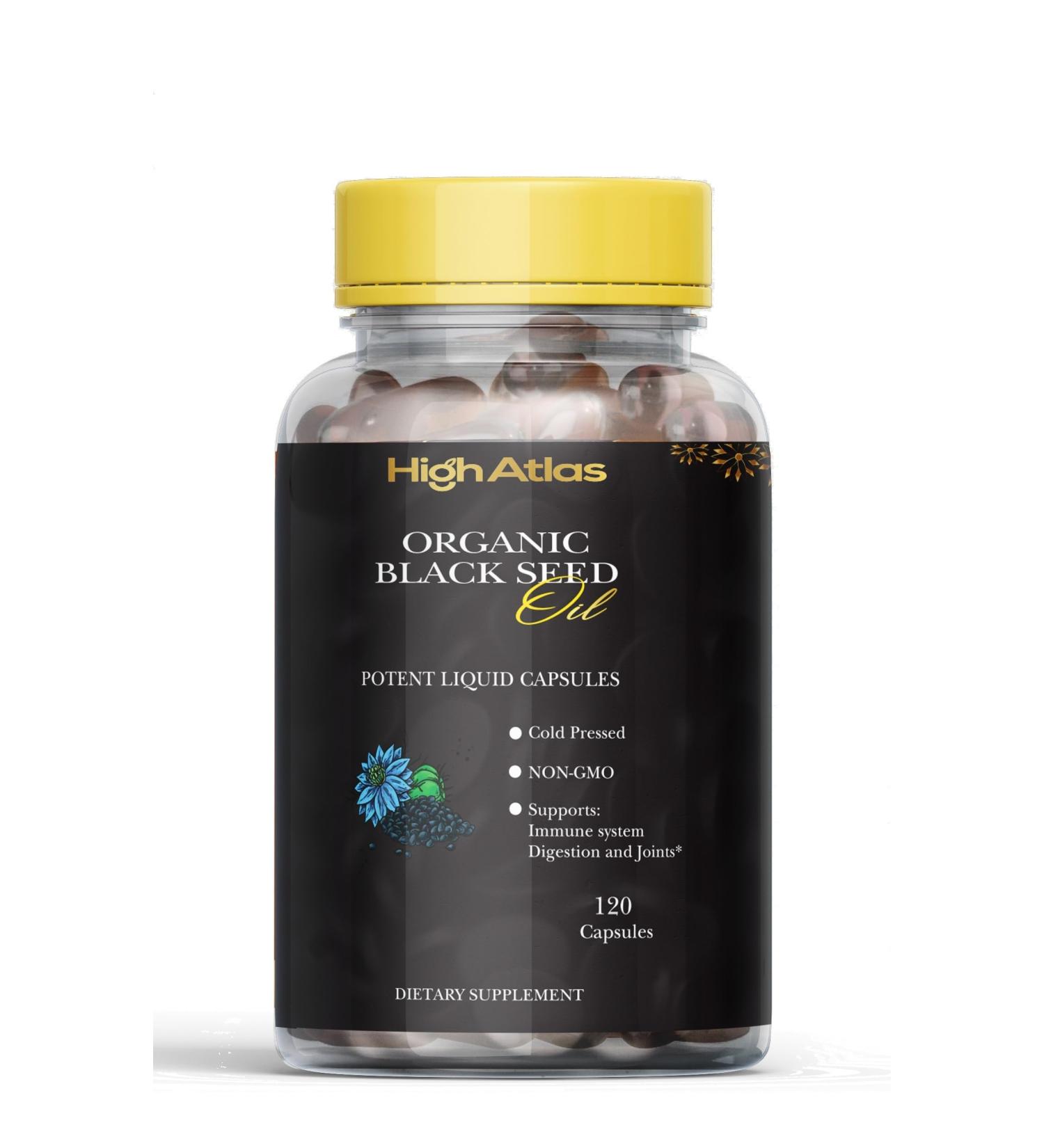 Organic Black Seed Oil Capsules - 2 Month Supply - 120 Count (2000mg Per Serving) High Potency Organic Cold Pressed Nigella Sativa Oil (Non-GMO) - Buy Online on GoSupps.com