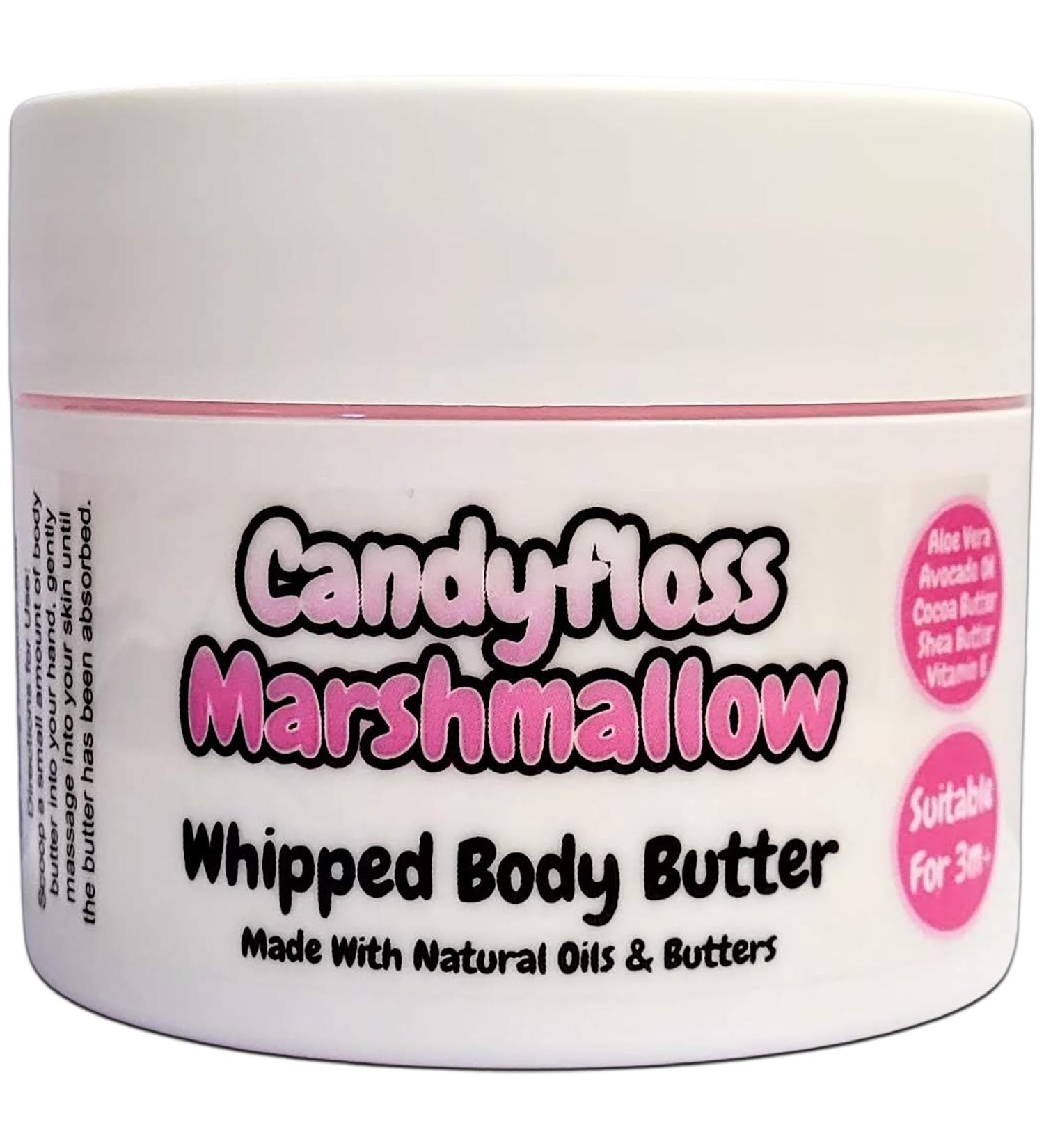 Candyfloss Marshmallow Whipped Body Butter - 150g - Natural Oils and Butters - Sweet Scent - Vegan Friendly - Puddle of Wax - Made in the UK - Buy Online on GoSupps.com