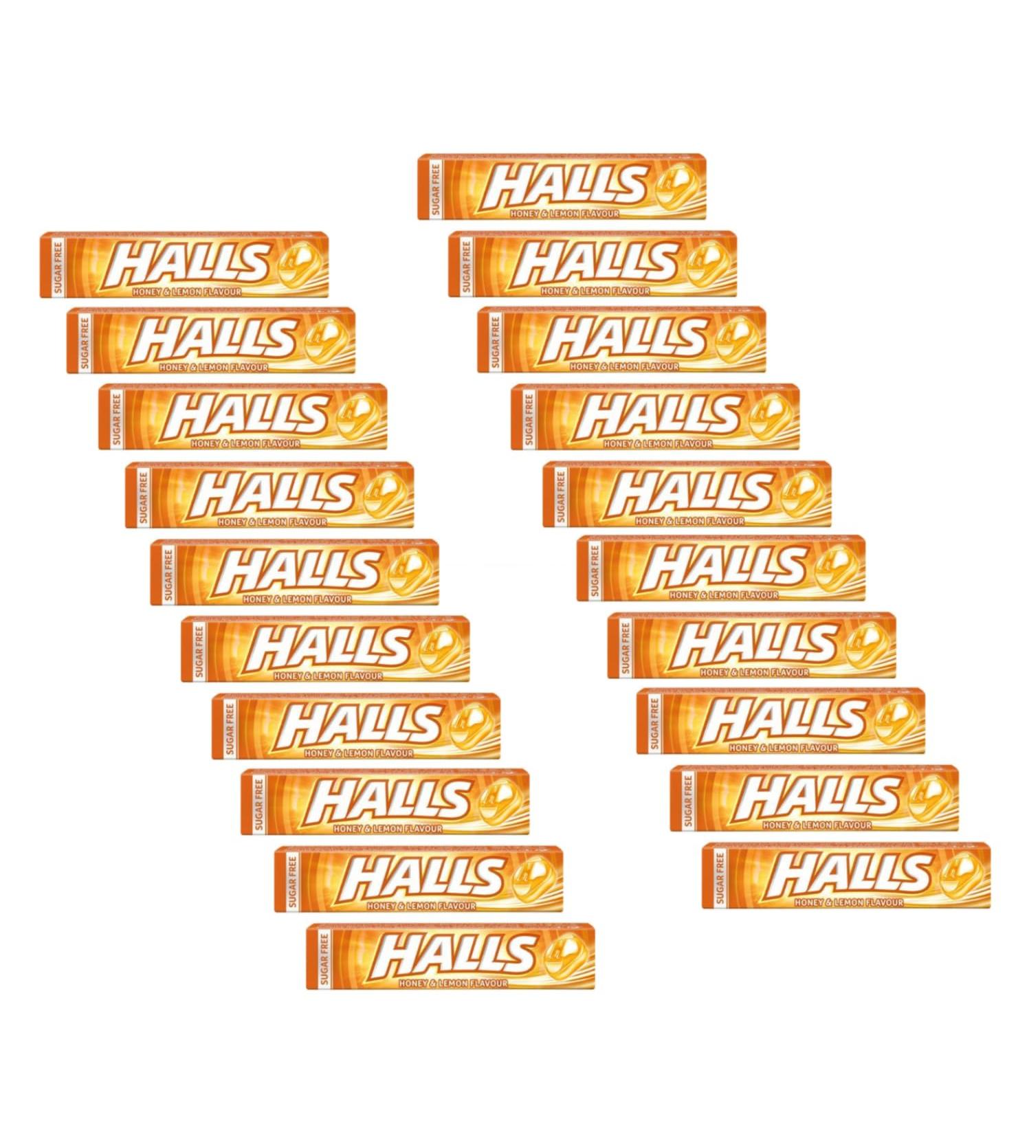 Halls | Bonbons rafra chissants sans sucre | Halls Miel et Citron | Bonbons Saveur Miel et Citron - 20 Pi ces (640 Gr)