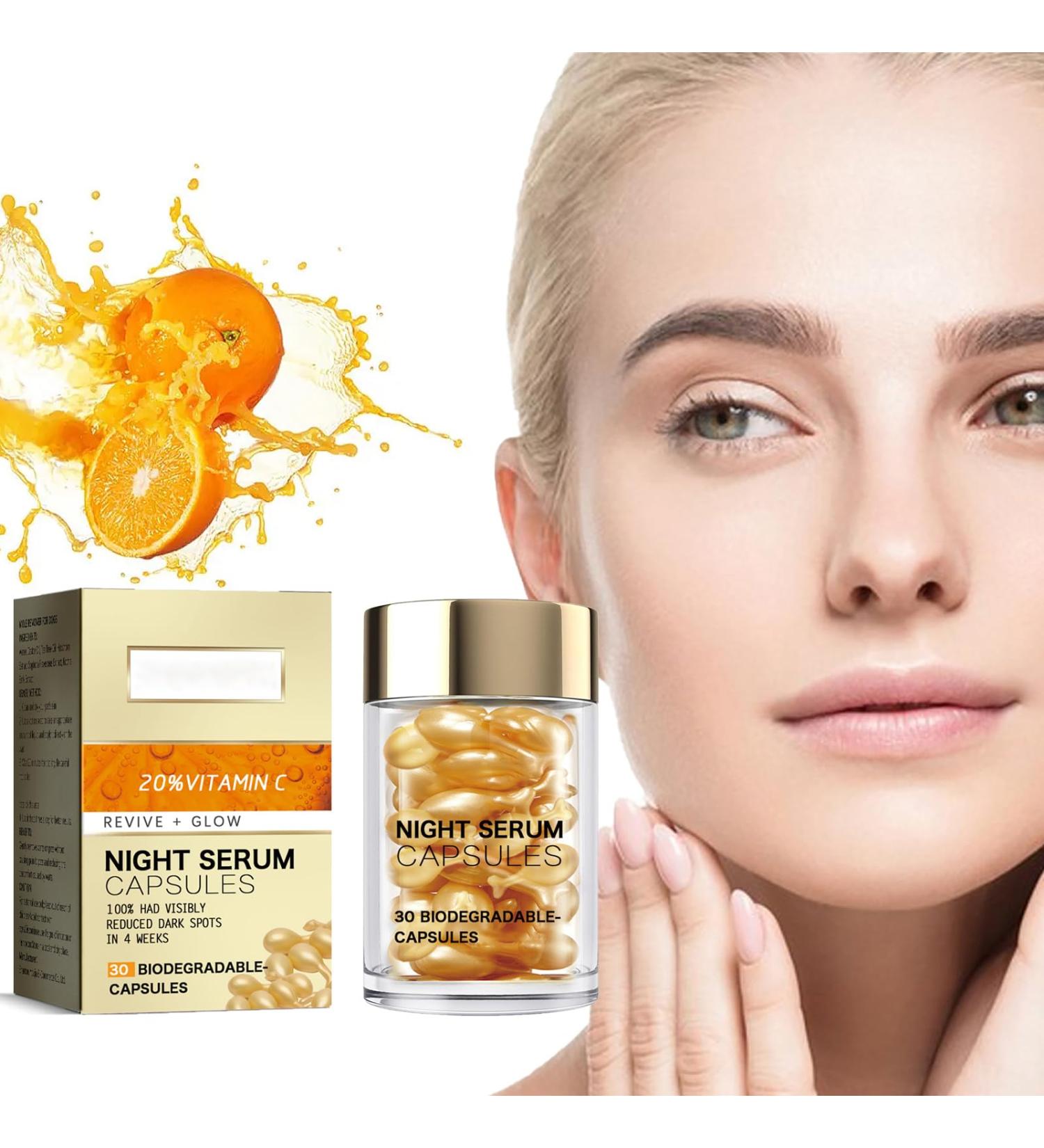 Serum Vitamine C Visage S rum De Vitamine C Anti- ge S rum Antioxydant Pour Le Visage Vitamin C Capsules Pour Le Visage Pour Raffermir La Peau Et R duire Les Ridules (30pcs) - Buy Online on GoSupps.com