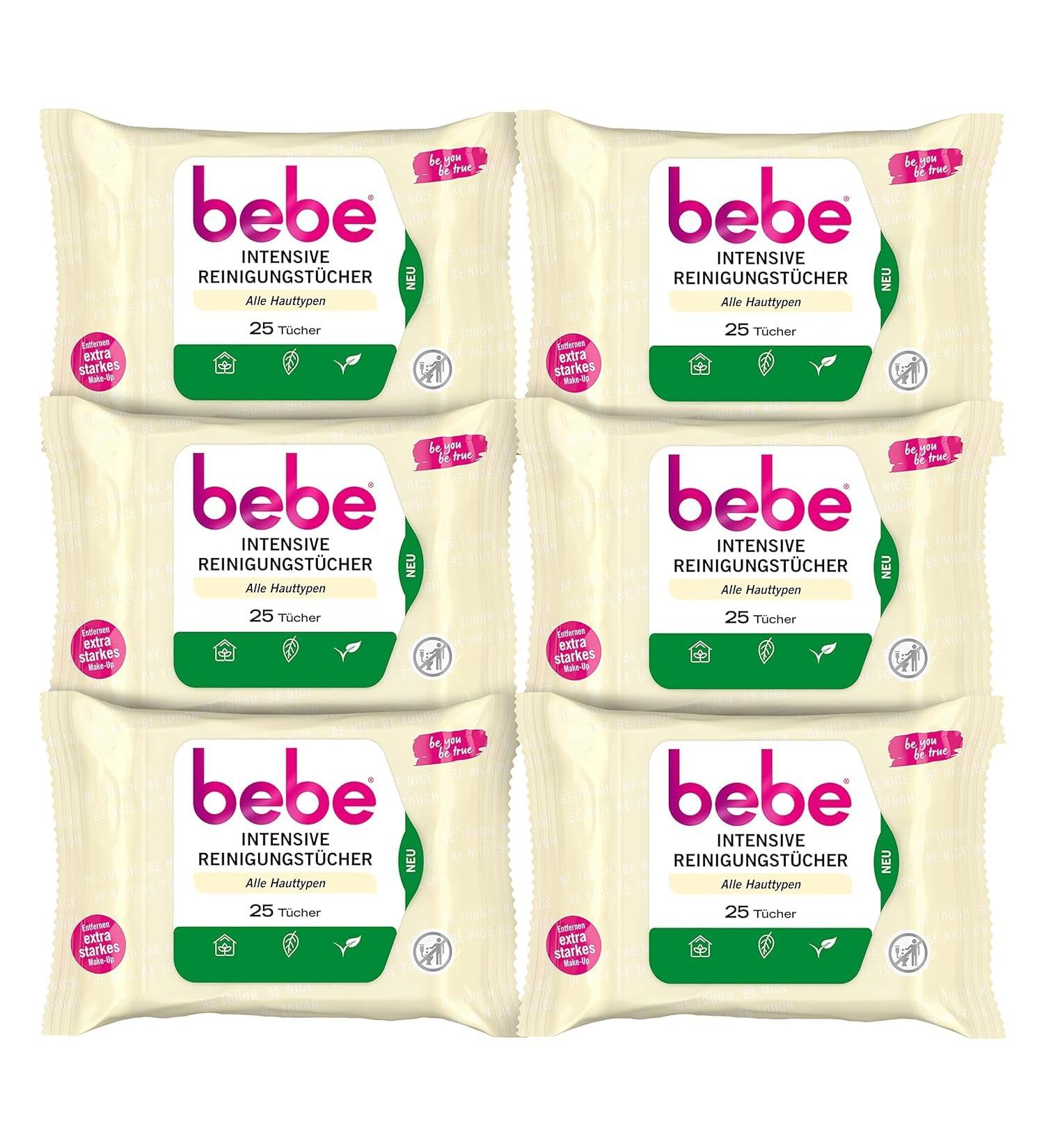 BEBE Intensive Cleaning Towels - Vegan Makeup Towels (6x25) with Natural Jojoba Oil - 100% Vegetable Fiber for All Skin Types - International Shipping Available - Buy Online on GoSupps.com