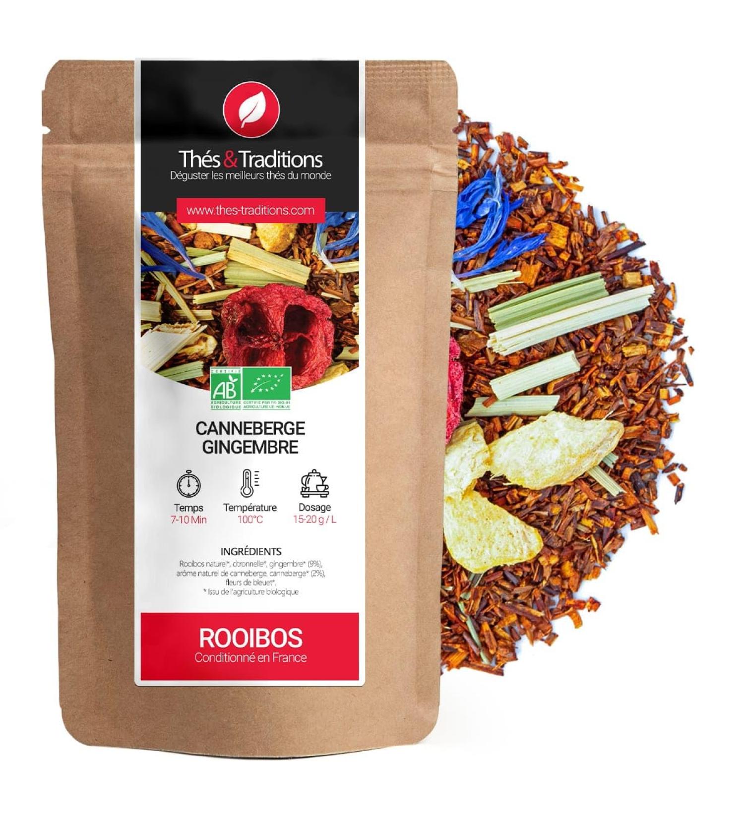  Th s & Traditions Rooibos Cranberry Ginger ORGANIC | Bag 100g bulk | Certified Organic  - Buy Online on GoSupps.com