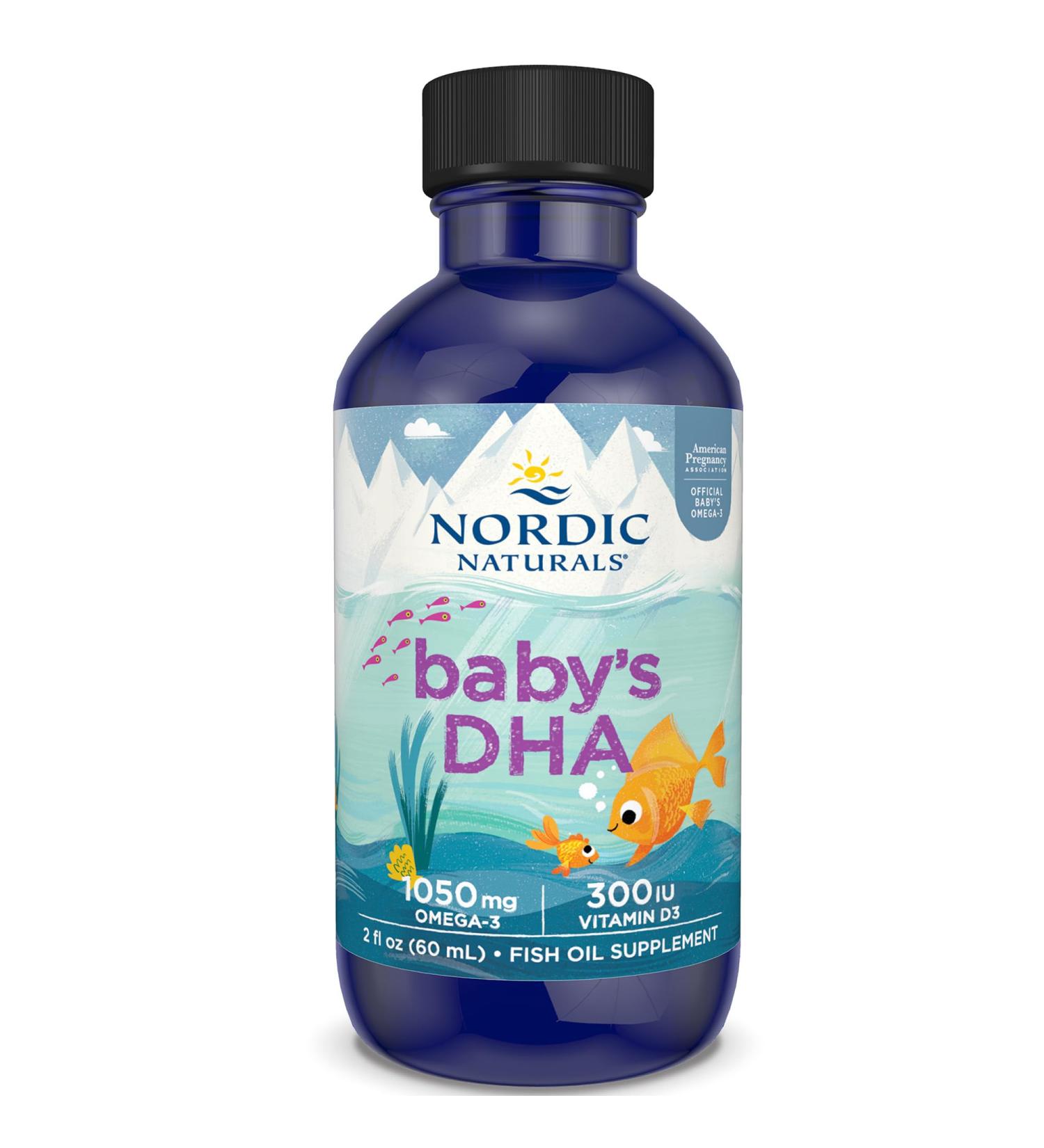 Nordic Naturals Baby-DHA with Vitamin D3 1050mg Omega-3 Cod Liver Oil with EPA and DHA 60 ml Laboratory Tested Soy Free Gluten Free Non-GMO - Buy Online on GoSupps.com