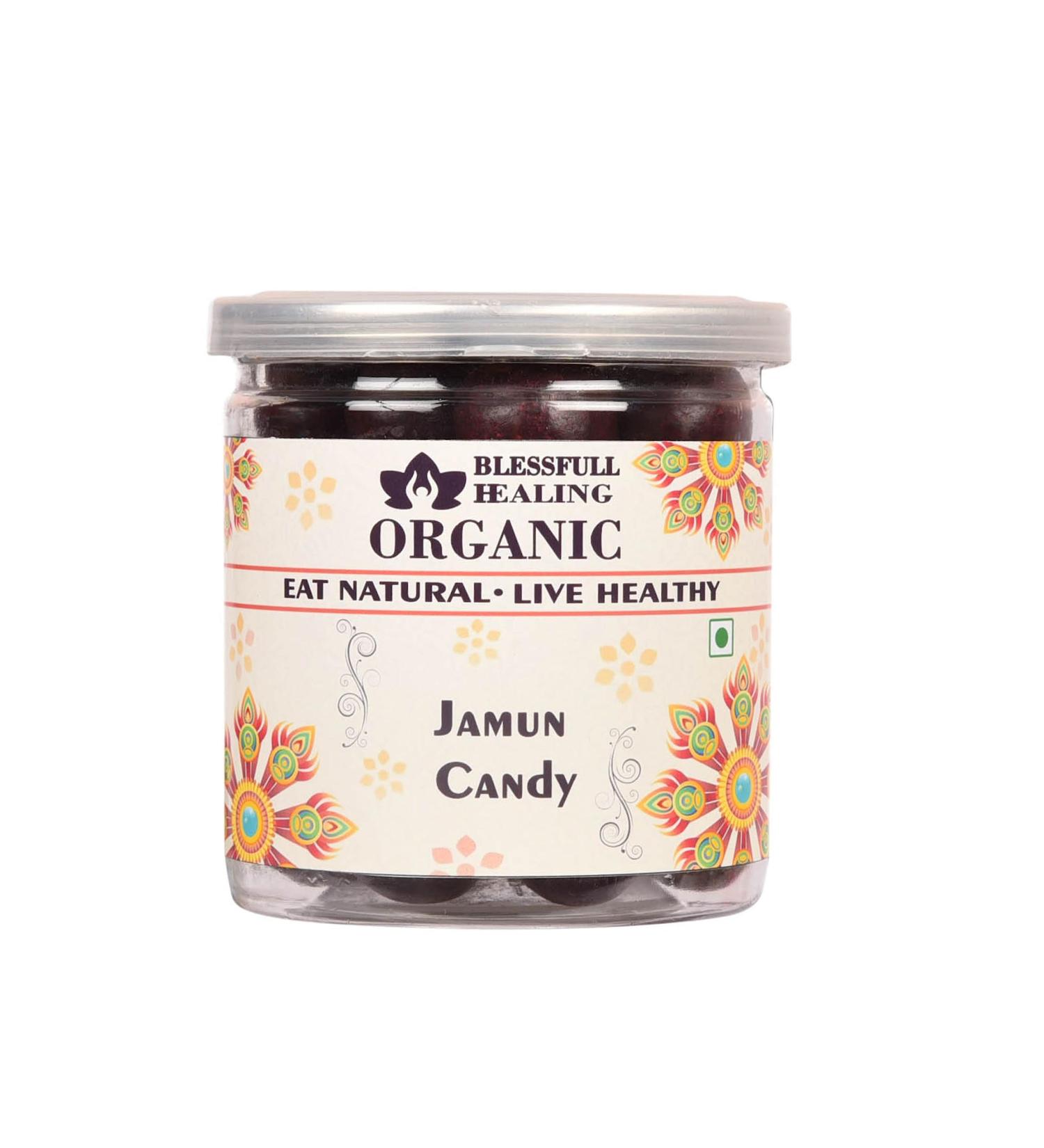 Blessfull Healing Organic Jamun Candy 350 Gram Airtight Container (Packing May Vary)
