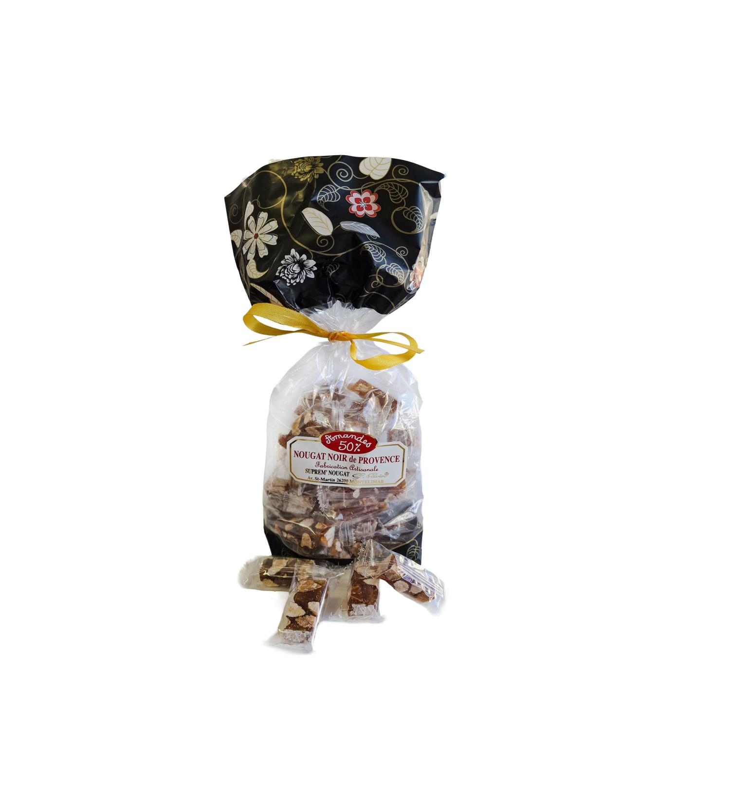 Bag of Black Nougat from Provence - 200g or 400g - Tradition of the 13 Christmas desserts