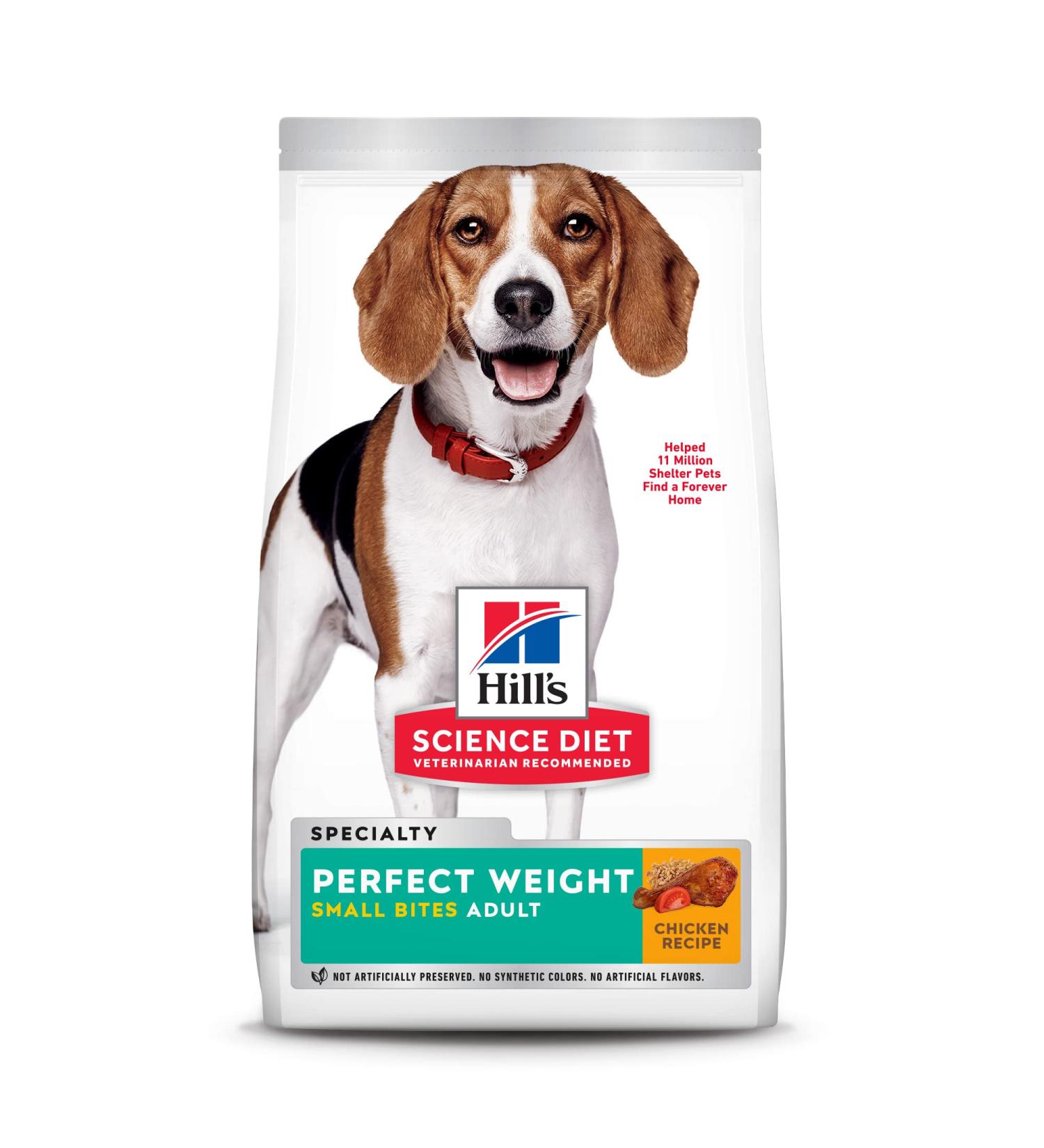 Hill's Science Diet Adult Small Bites Perfect Weight Chicken Recipe Dog Food 4lb - Buy Online on GoSupps.com