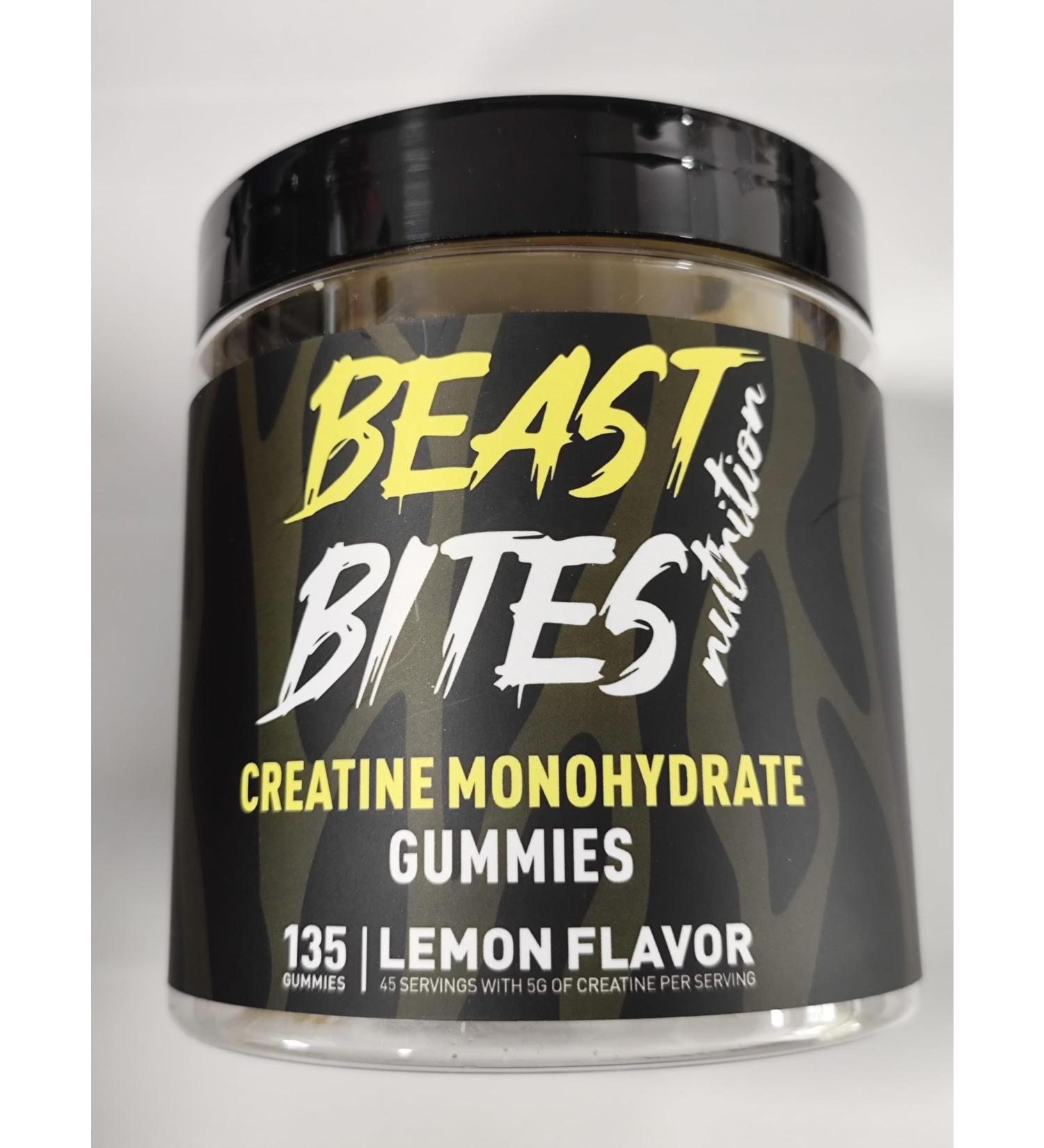 BEAST BITES Nutrition Creatine Monohydrate Gummies 5000mg (135 Count)-Lemon Flavor. - Buy Online on GoSupps.com