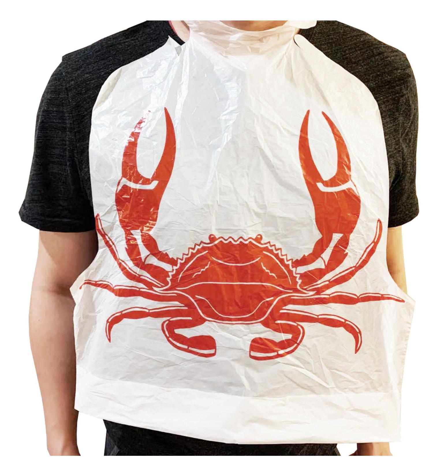 UMT Plastar 50-Piece Biodegradable Disposable Adult Plastic Bibs - 23 Inches Large Size for Seafood Parties - Perfect for Restaurants or Home Use - Buy Online on GoSupps.com
