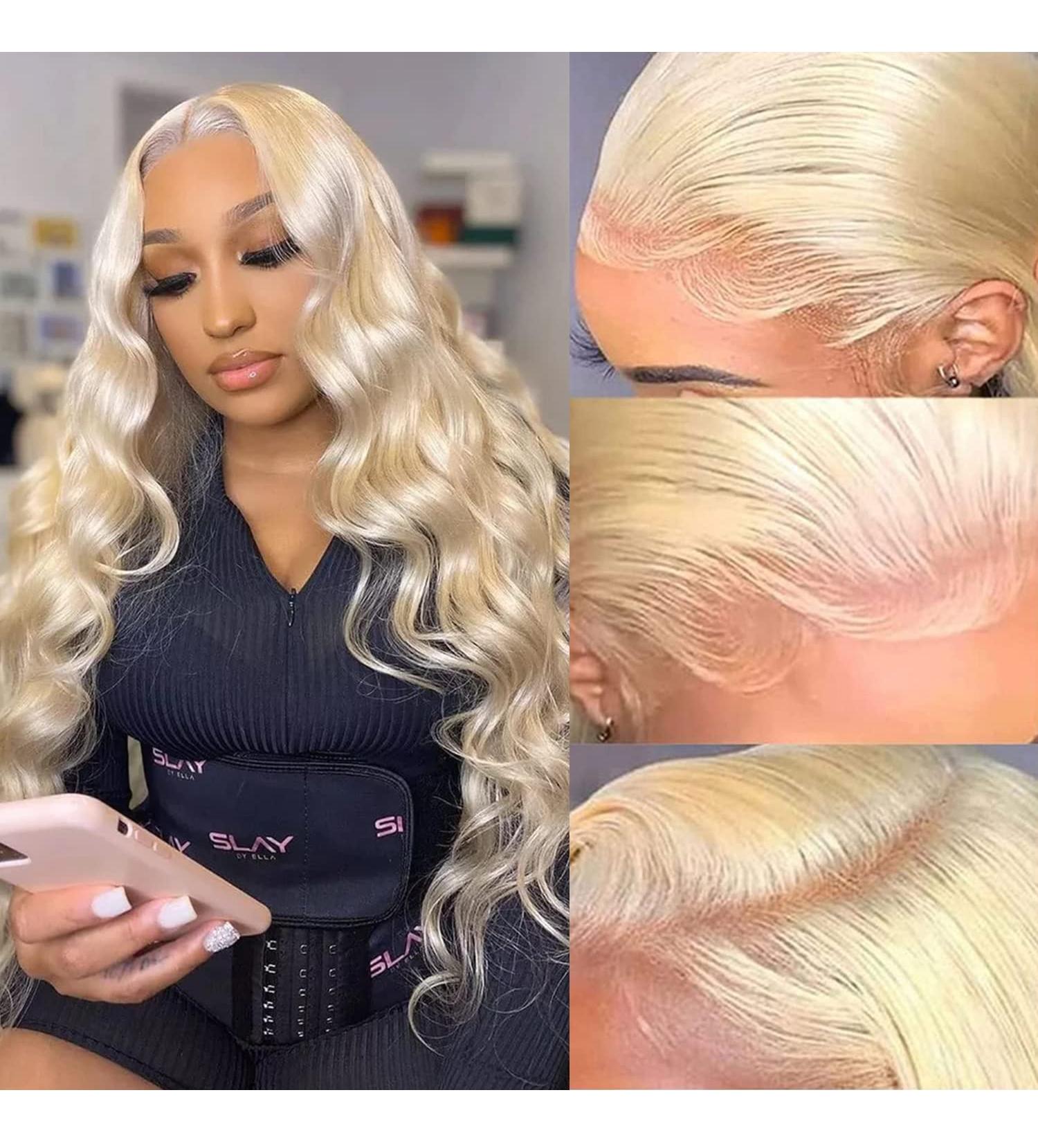 Alielaine 18 Blonde Body Wave Lace Front Wig-Human Hair for Women - Buy Online on GoSupps.com