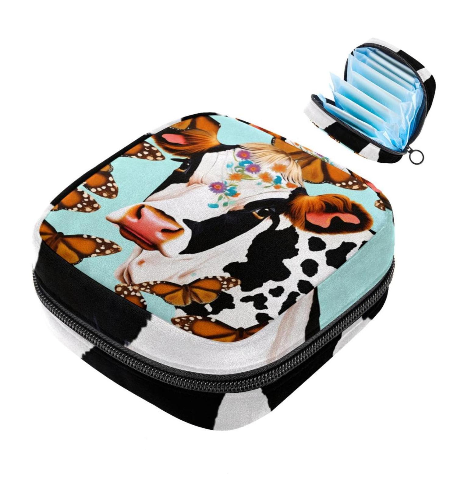 MUOOUM Colorful Butterfly Storage Bag for Women's Bandages | Portable Menstrual Cup & Document Organizer | 4.7x6.6x6.6 in - Buy Online on GoSupps.com