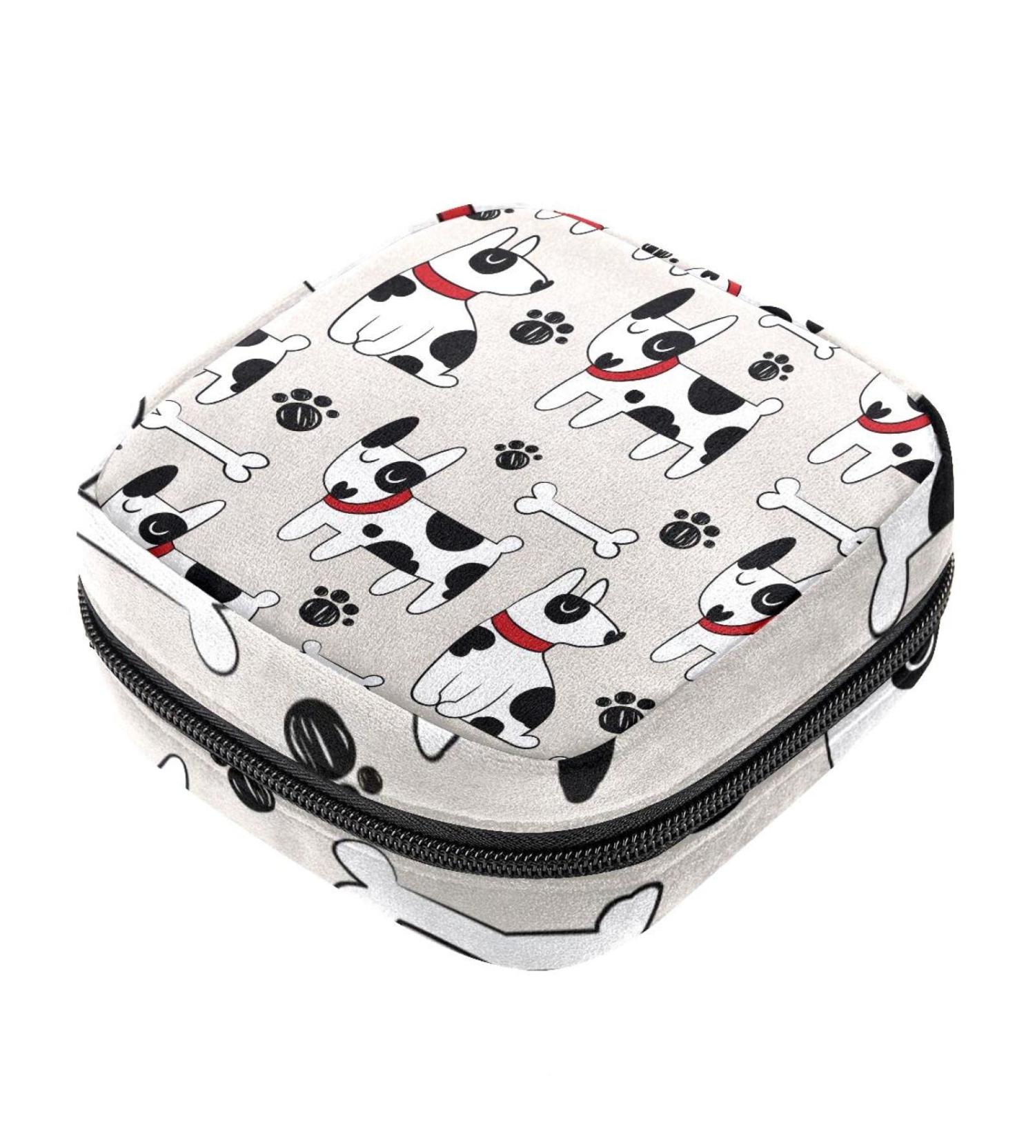 Portable Period Kit Bag for Girls | Pads & Tampons Pouch with Zipper | Dog Multicoloured 17 - Buy Online on GoSupps.com
