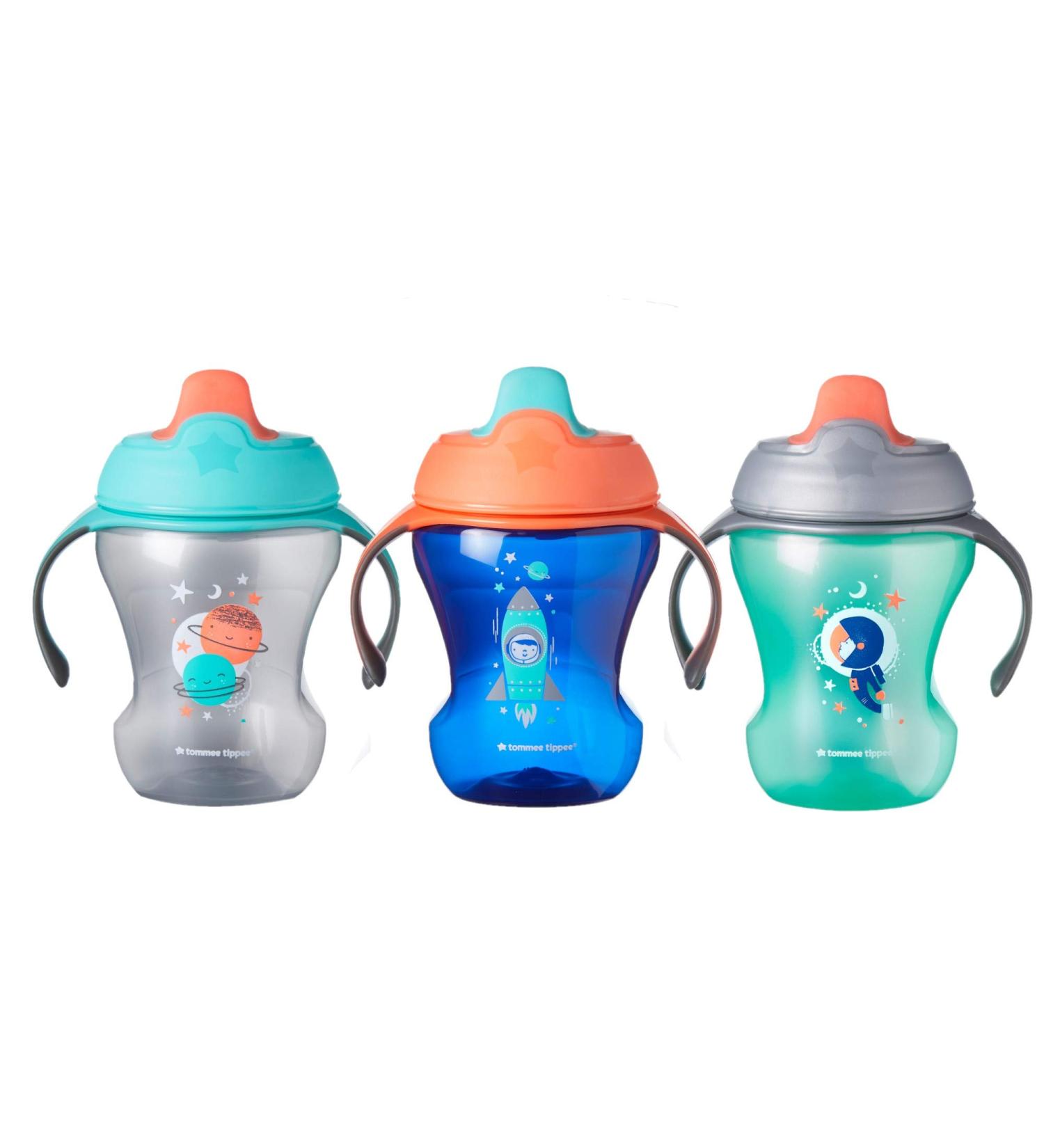 Tommee Tippee Infant Trainer Sippee Cup - Boy, 7 months, Blue (3pk) | Removable Handles | 3 Count - Buy Online on GoSupps.com