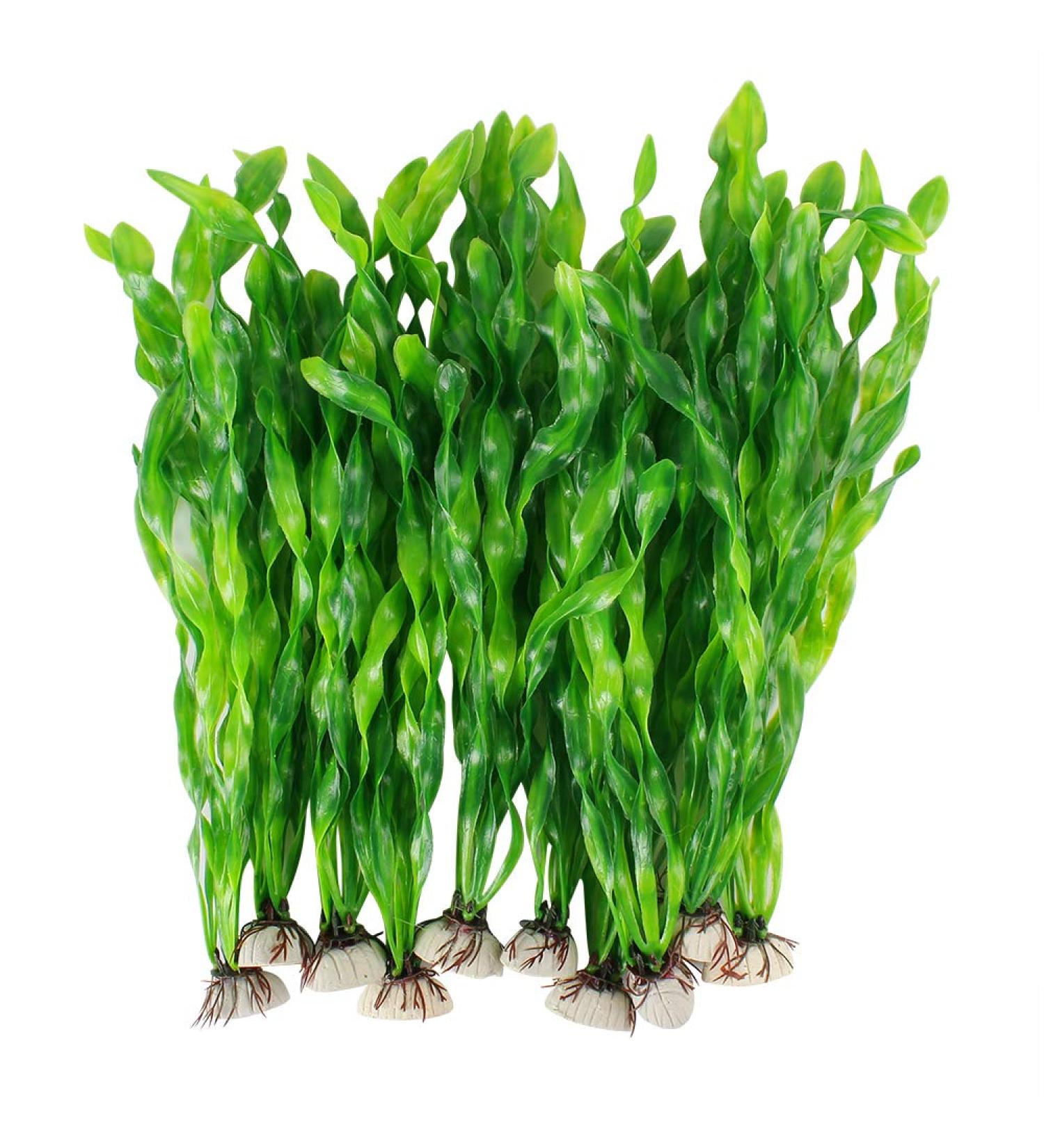 Artificial Seaweed Water Plants for Aquarium - 10 PCS Green Plastic Fish Tank Decor - Buy Online on GoSupps.com