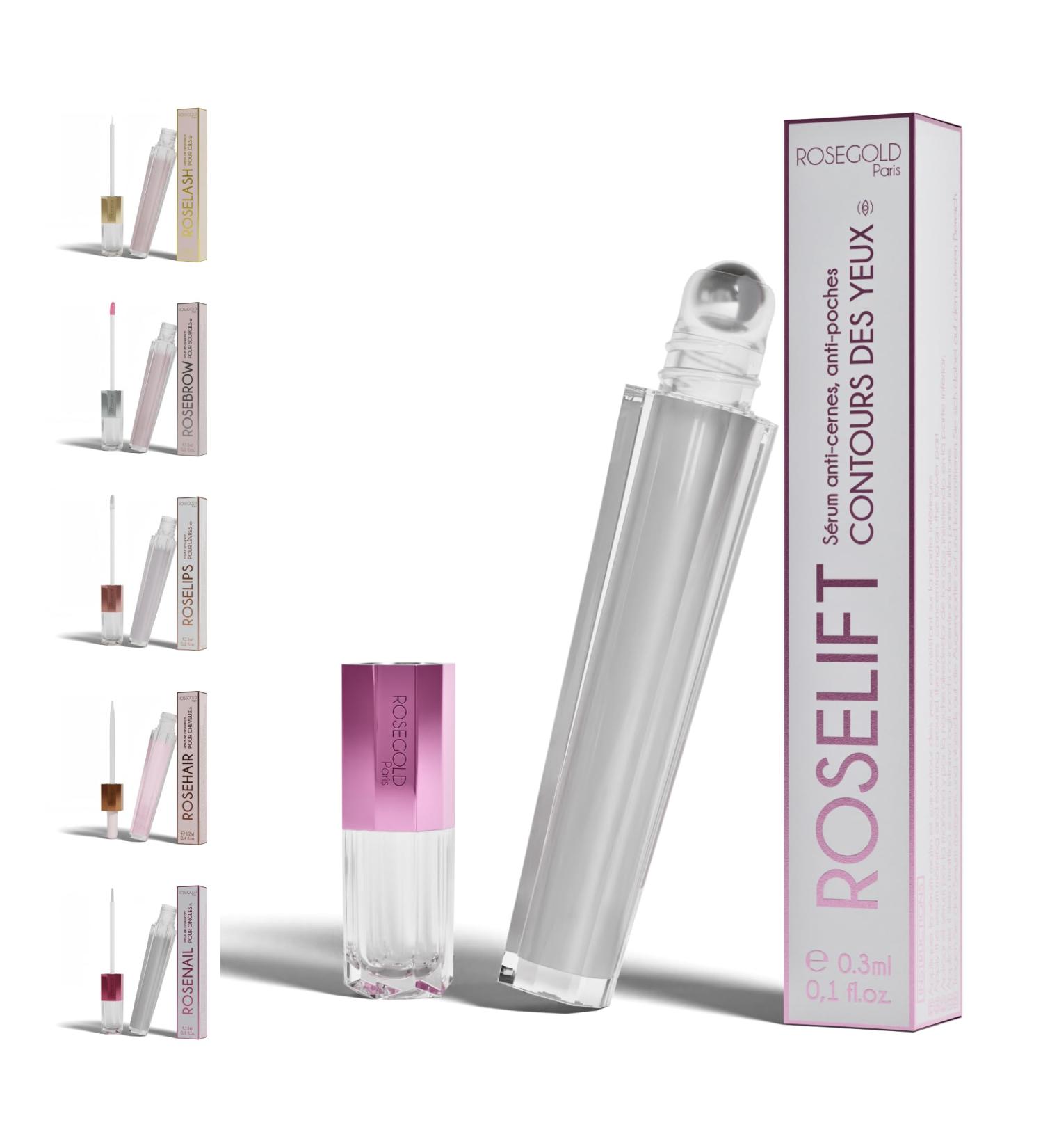ROSELIFT Natural Anti-Dark Circles Anti-Puffiness Serum by ROSEGOLD Reduces Dark Circles/Puffiness Under the Eyes Brighter Looks Made in France Vegan (1 Month Treatment) - Buy Online on GoSupps.com