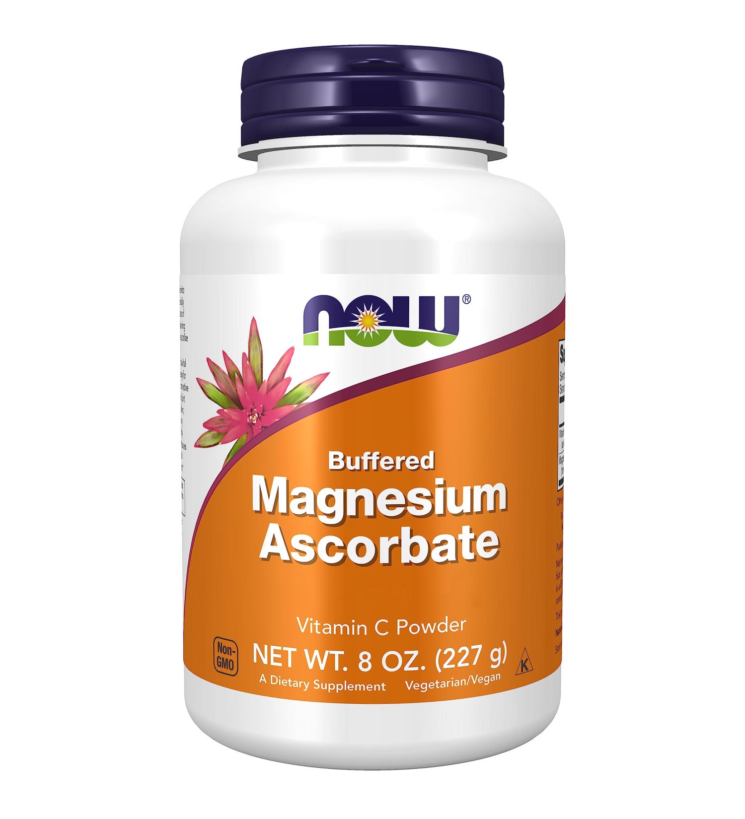 Now Foods Magnesium Ascorbate 227g Vegan Powder Lab Tested Vitamin C Minerals Gluten Free Soy Free Vegetarian - Buy Online on GoSupps.com
