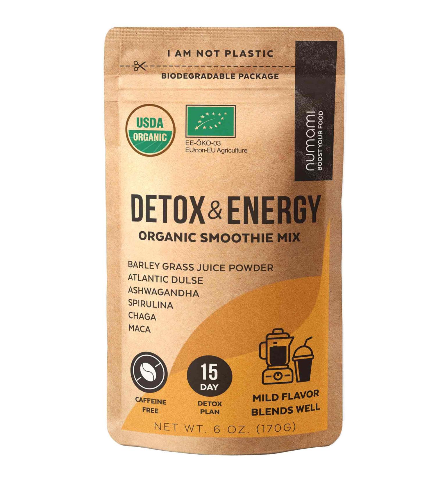 Numami Organic Detox Energy Powder for Smoothies - Ultimate Metabolism Boost & Energy, Caffeine-Free - Buy Online on GoSupps.com
