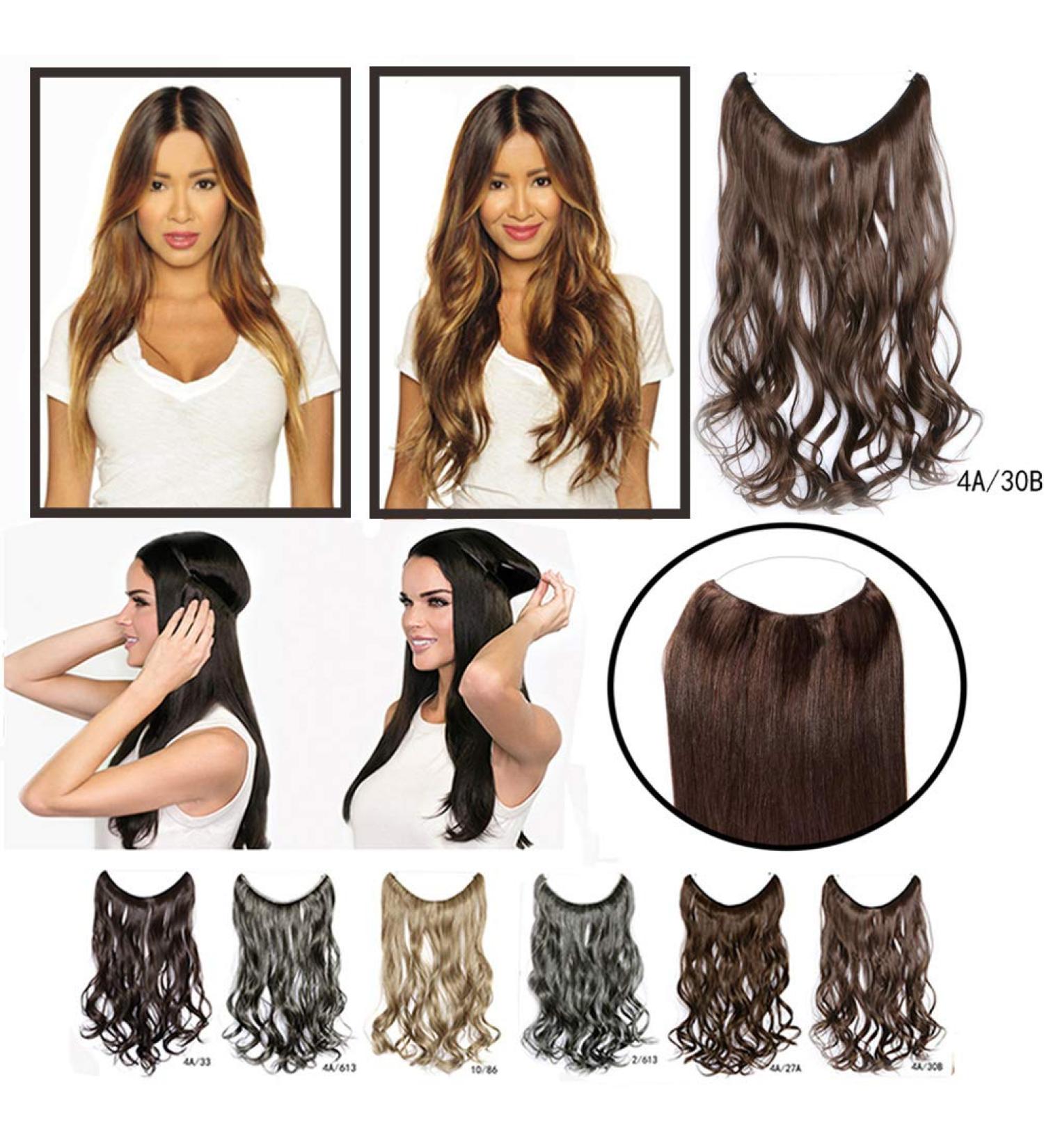 Crown Miracle Wire Hair Extension - Full Head Loose Body Wavy Hairpiece for Women with Thin Hair (4A/33) - Shop Now for Effortless Volume! - Buy Online on GoSupps.com
