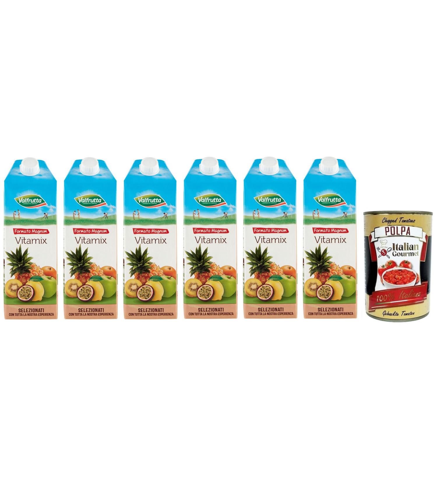  Italian Gourmet E.R. Valfrutta Succo Vitamix Refreshing Drinks Alcohol-free Fruit Juice with Vitamins 1500 ml + Box Italian Gourmet Polpa di Pomodoro 400 g - Buy Online on GoSupps.com