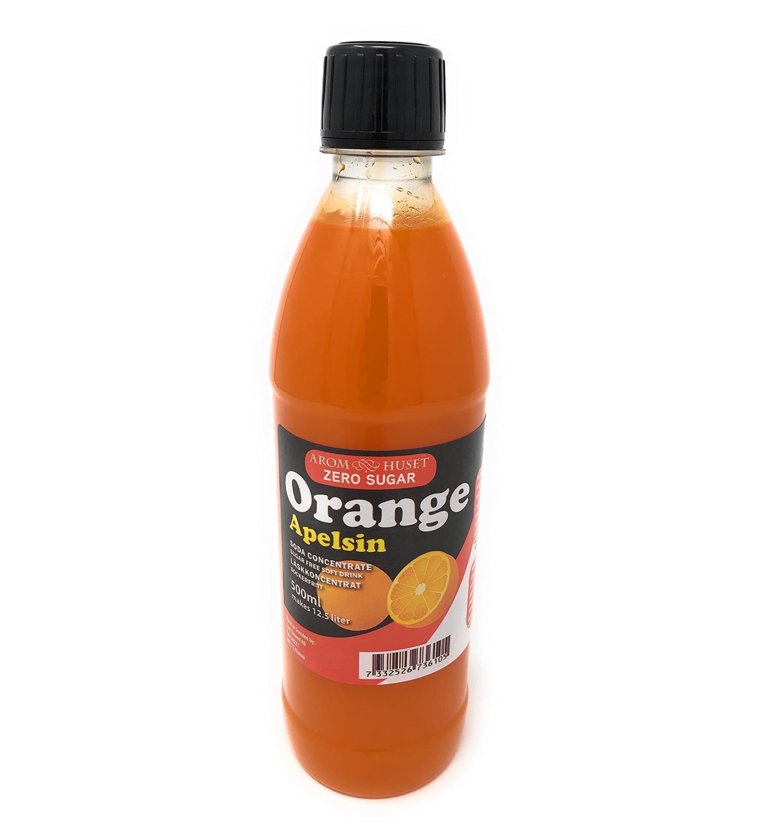Zero Sugar Orange Soda Syrup Concentrate 500ml - Create 12.5L Sugar-Free Soft Drink with Carbonated Water - Buy Online on GoSupps.com
