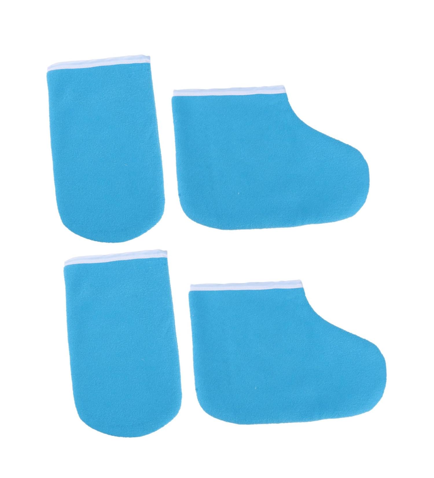 Kit de Soins Paraffine Mains et Pieds Taille Unique en Coton Isolant Bleu Fonc Hydratant pour Spa et Usage Domestique - Buy Online on GoSupps.com