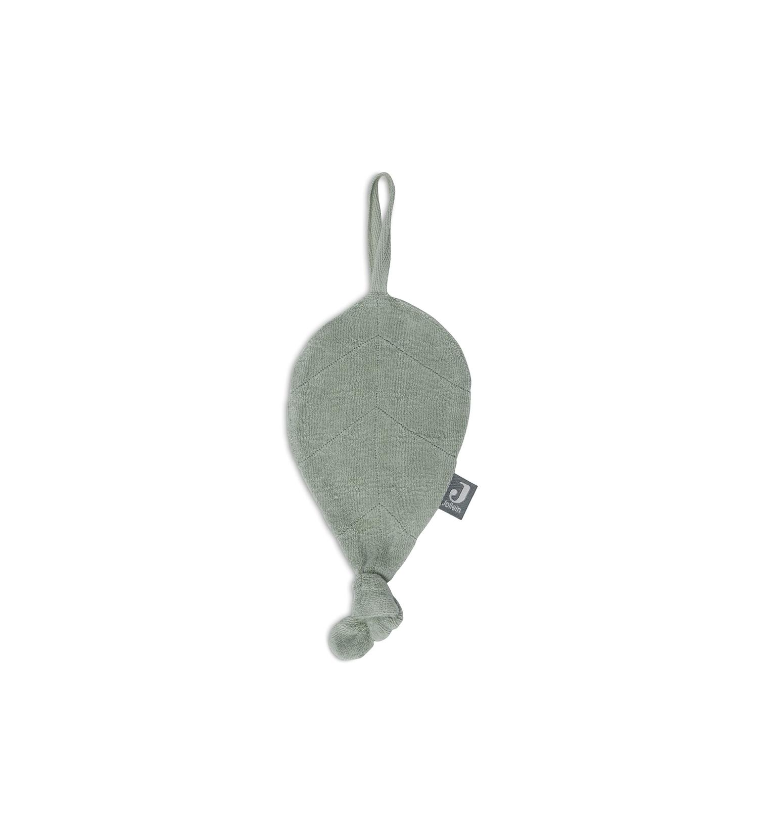 Jollein Security Blanket & Pacifier Blanket - Terry Cloth Leaf Ash Green (30x10 cm) | Soft & Cozy Baby Comforter - Buy Online on GoSupps.com