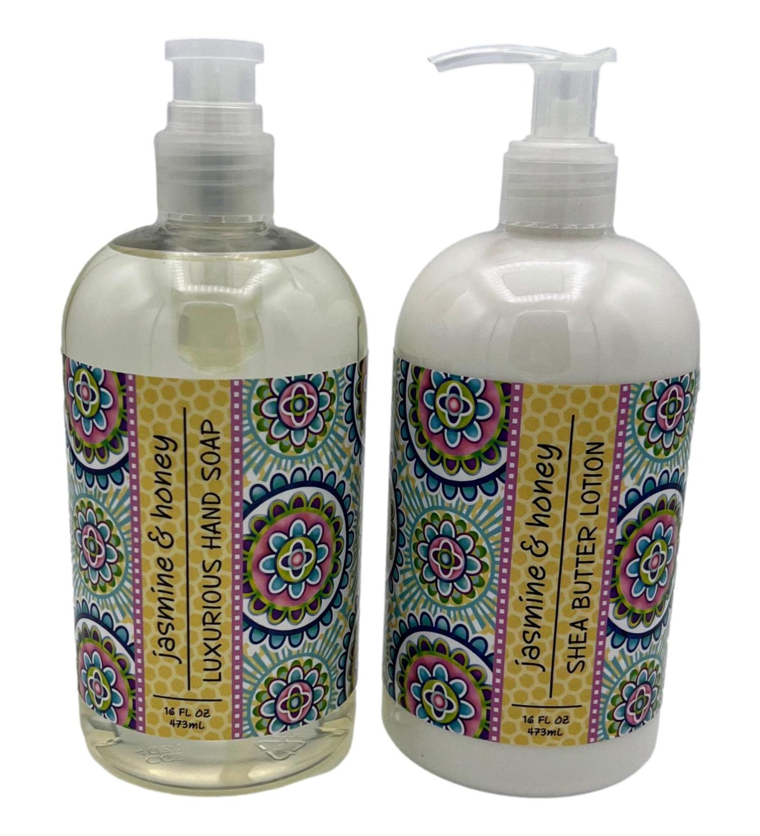 Greenwich Bay Trading Co Jasmine & Honey Hand Soap + Shea Butter Lotion Set - 16 oz | Luxurious Moisturizing Gift - Buy Online on GoSupps.com
