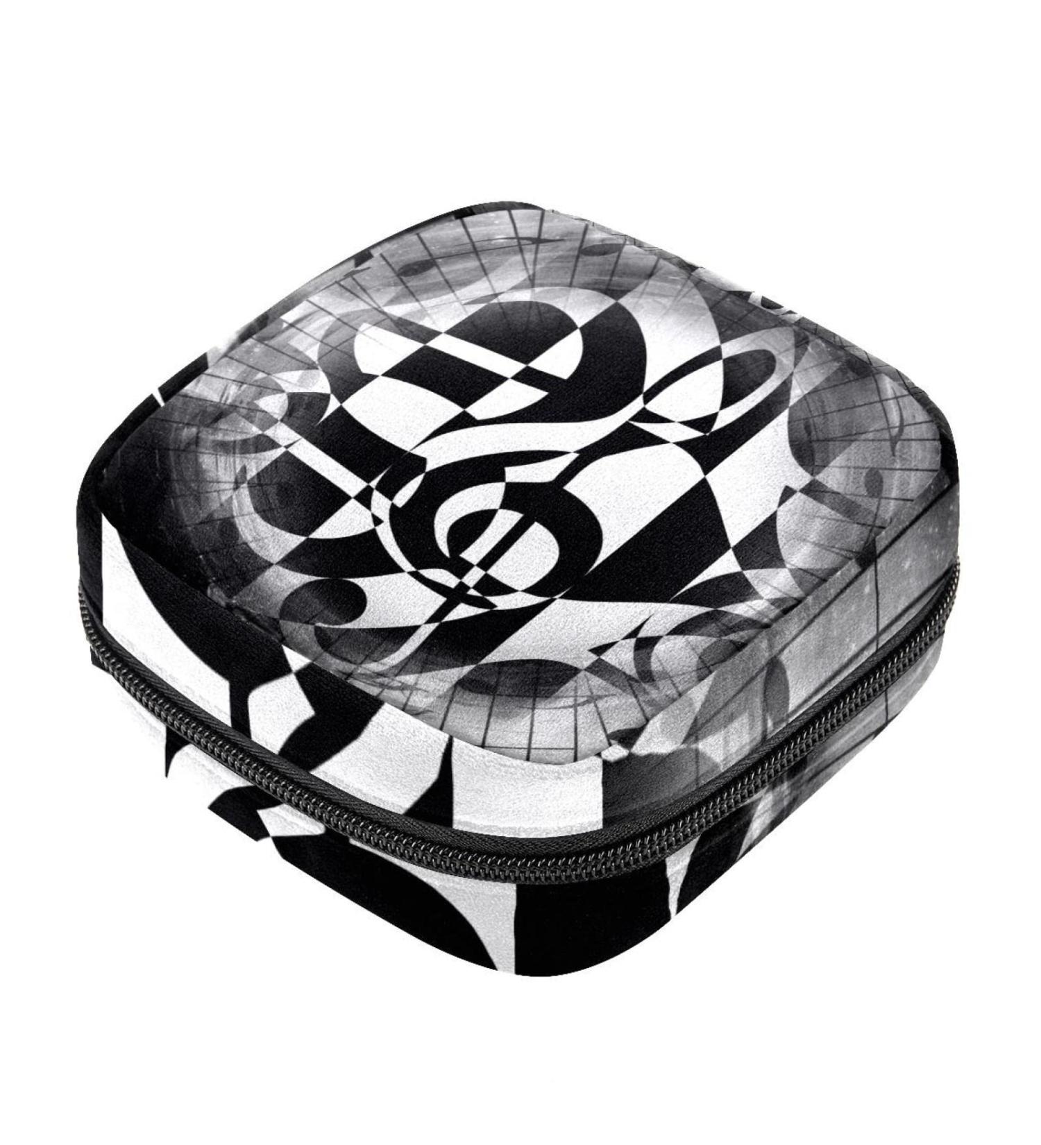 Music Notes Menstrual Pad Bag - Portable Storage for Teens & Women | Stylish Zipper Pocket for Napkins & Cups - Buy Online on GoSupps.com