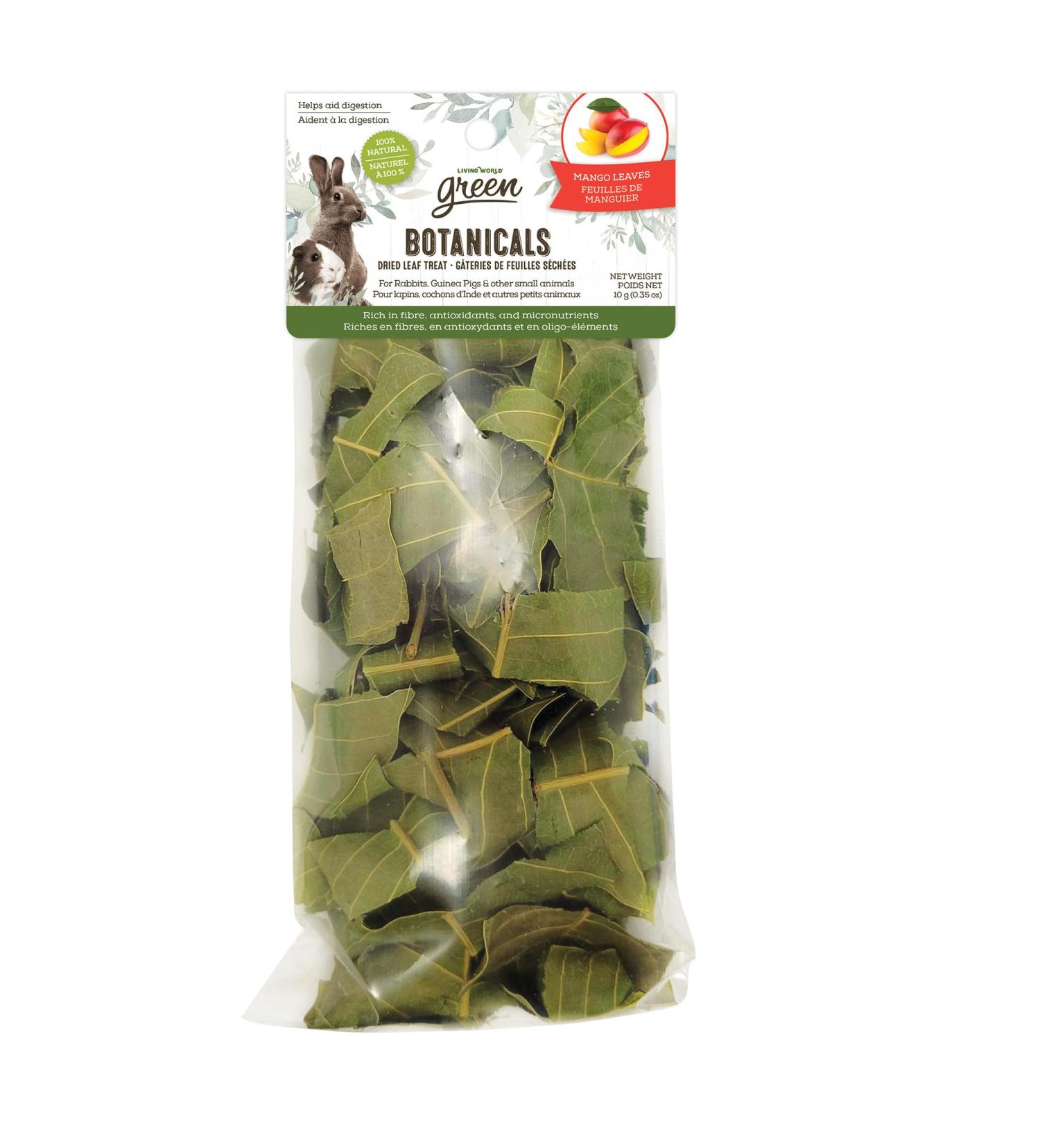 Living World Green Botanicals Dried Leaf Treat - Mango Leaves - 10 g (0.35 oz) - Buy Online on GoSupps.com