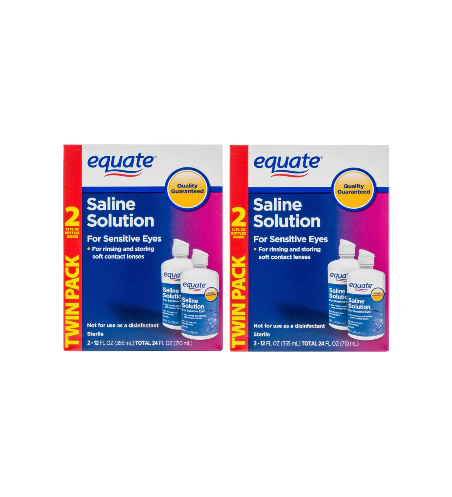 Equate Saline Solution for Sensitive Eyes 12 FL Oz Twin Pack (4 Count) - Complete Eye Care Solution - Buy Online on GoSupps.com