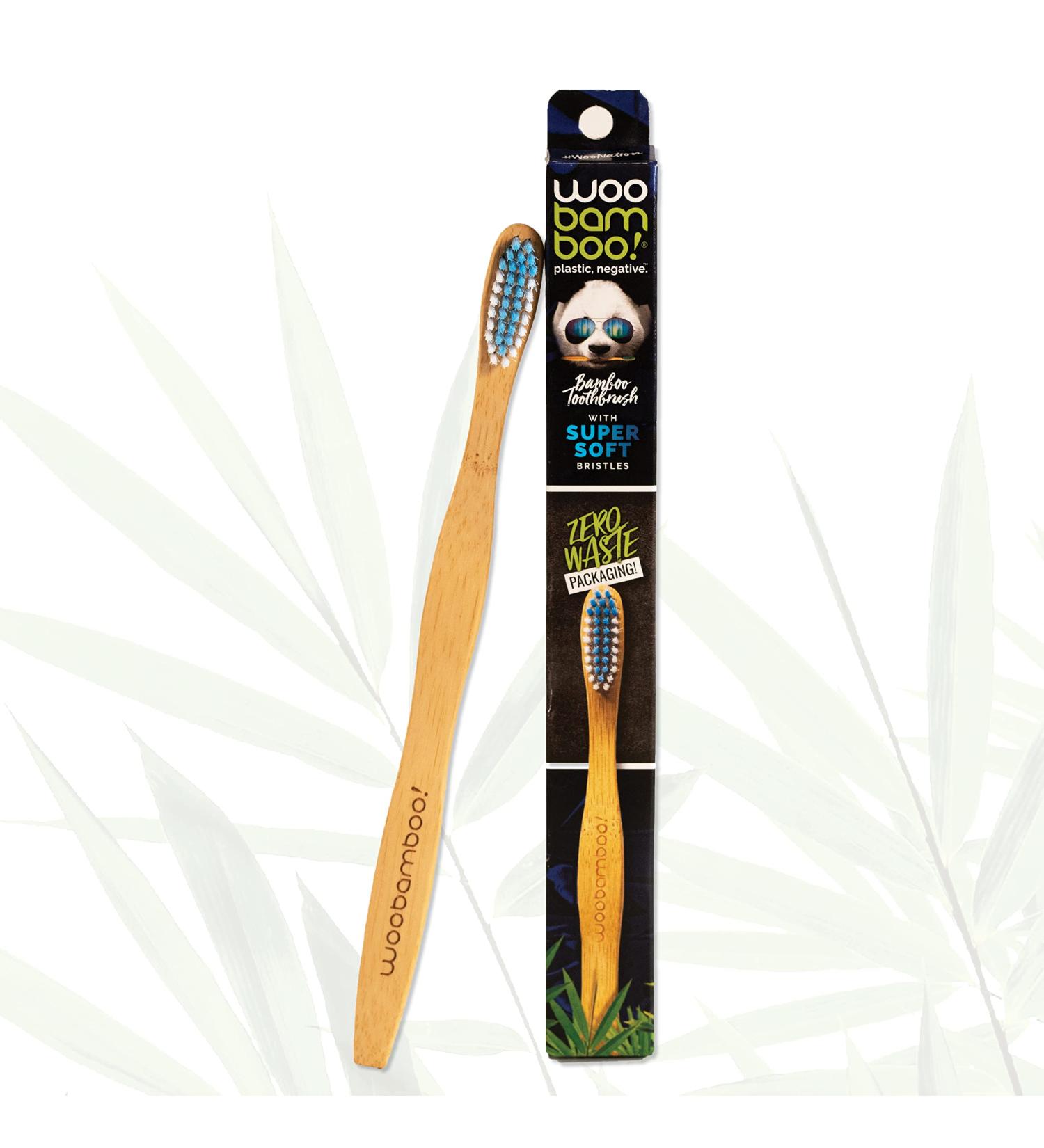 Woobamboo Adult Bamboo Toothbrush - Super Soft Bristles, BPA-Free, Eco-Friendly & Vegan - Buy Online on GoSupps.com