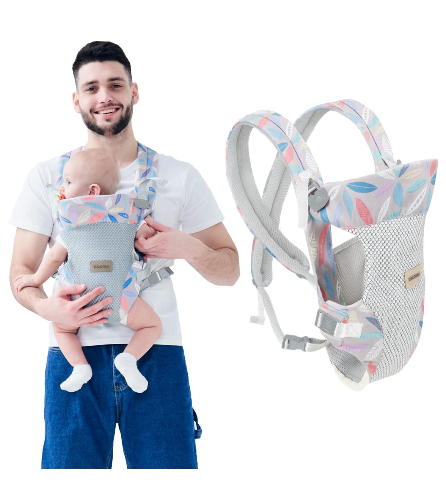 Iulonee 4-in-1 Adjustable Baby Carrier Wrap - Ergonomic Hands-Free Infant Carrier for Newborns (5-20kg) - Lightweight Blue - Buy Online on GoSupps.com