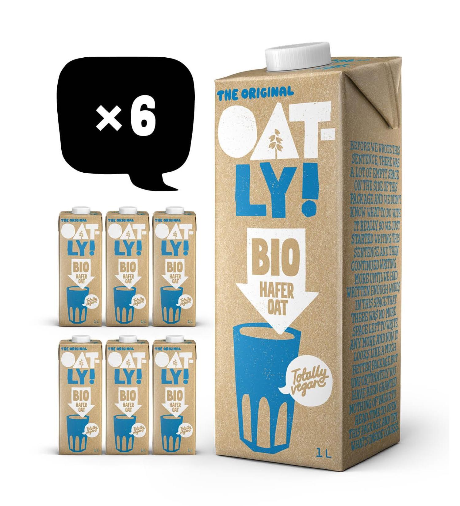Oatly Haferdrink Bio 1L (6-Pack) - Organic Oat Milk for International Shipping | Eco-Friendly & Vegan - Buy Online on GoSupps.com