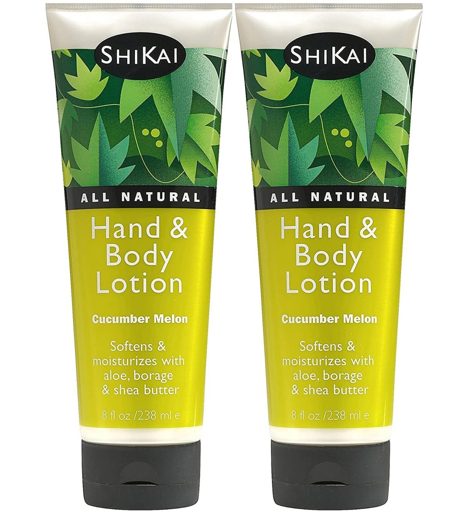ShiKai - Cucumber Melon Hand & Body Lotion, Plant-Based, Perfect for Daily Use, Rich in Botanicals, Softens & Hydrates Skin, Mildly Formulated for Dry, Sensitive Skin, Creamy Texture (8 oz, 4-Pack)
