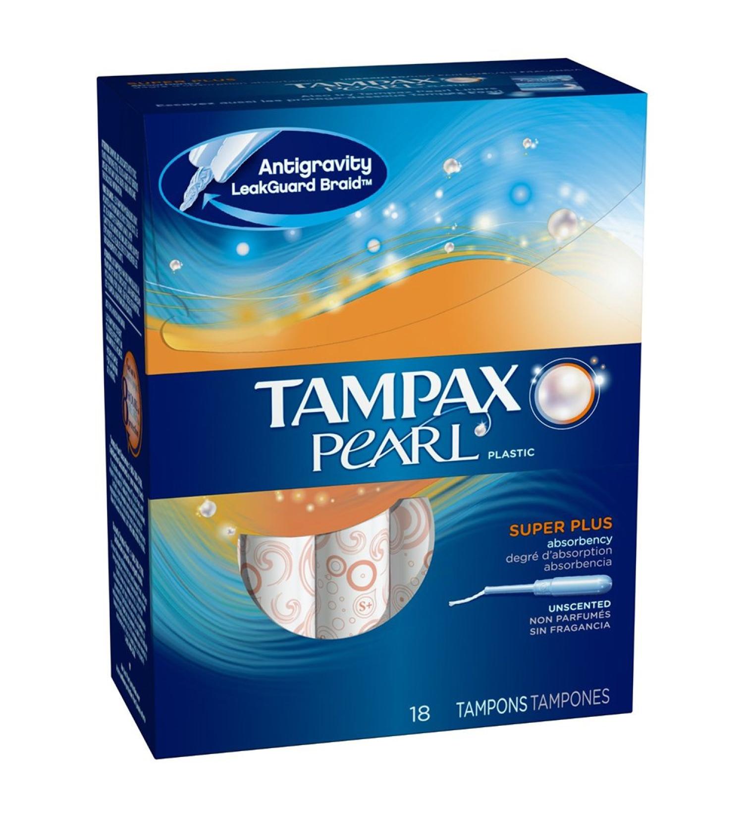 Tampax Pearl Unscented Super Plus Tampons 18ct
