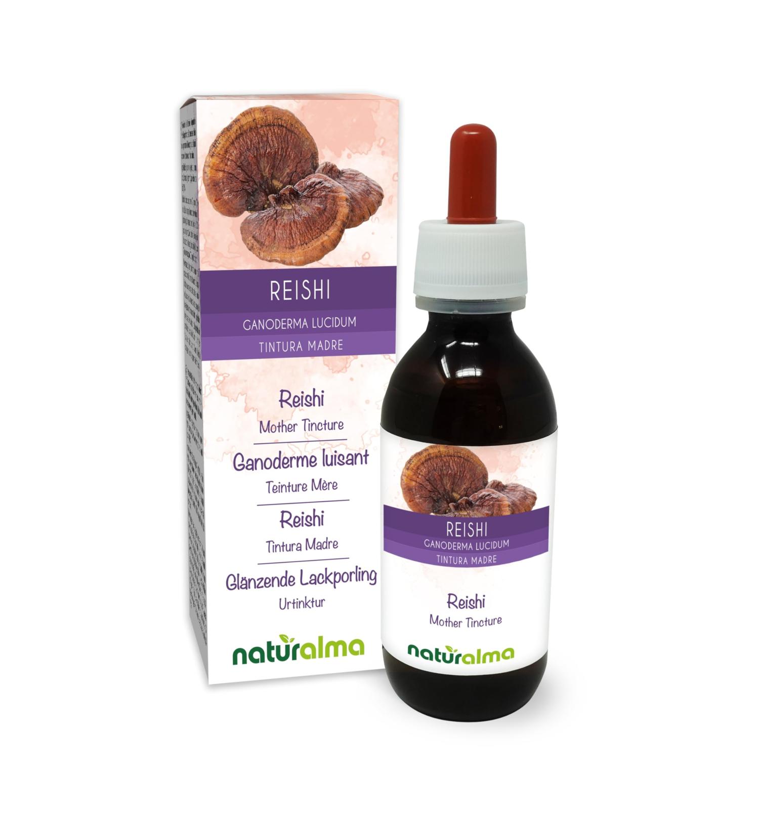 Ganoderme luisant ou Reishi (Ganoderma lucidum) champignon Teinture M re sans alcool Naturalma - Extrait liquide gouttes 120 ml - Compl ment alimentaire - V g talien ou v gan Sans alcool 120 ml (Lot de 1) - Buy Online on GoSupps.com