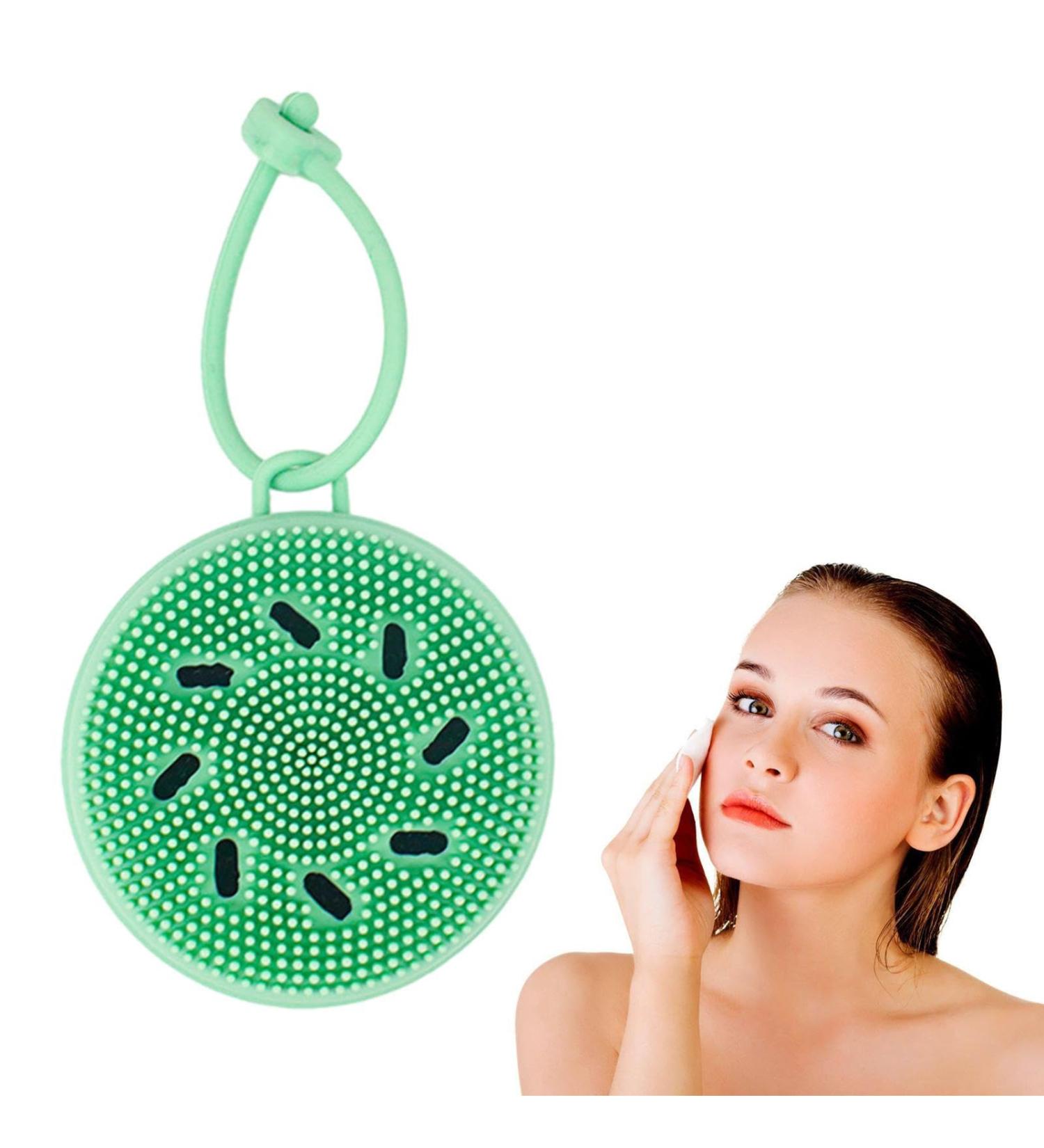 Silicone Facial Scrubber Silicone Face Cleanser with Soft Bristles | Manual Face Wash Scrub for Face Skincare Exfoliator Brush for Cleaning Dtt Green - Buy Online on GoSupps.com