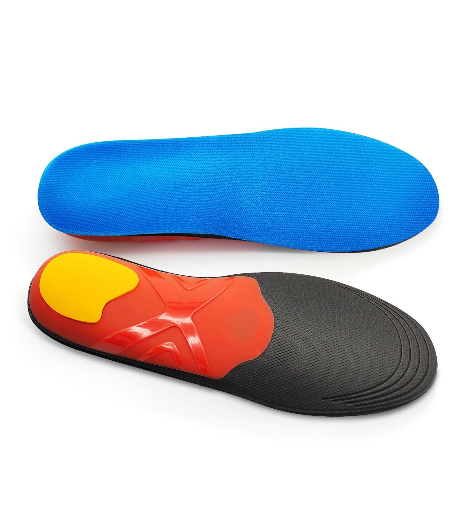High Arch Support Insoles for Men & Women | Plantar Fasciitis Relief | Anti-Odor Orthotic Insoles for Arch Pain | Size M 8.5-10.5 Men / 9.5-11.5 Women - Buy Online on GoSupps.com