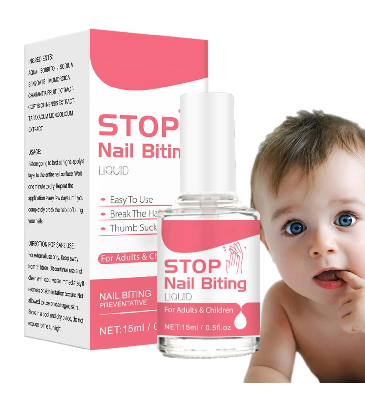 1/2 Nail Biting Prevention Polish - 0.5fl Oz Nail Bite Stopper Stop Nail Biting Polish | 15ml Non Glossy Invisible Coating Polish Anti Nail Biting Children's Nail Biting Care for Kids & Adults - Buy Online on GoSupps.com