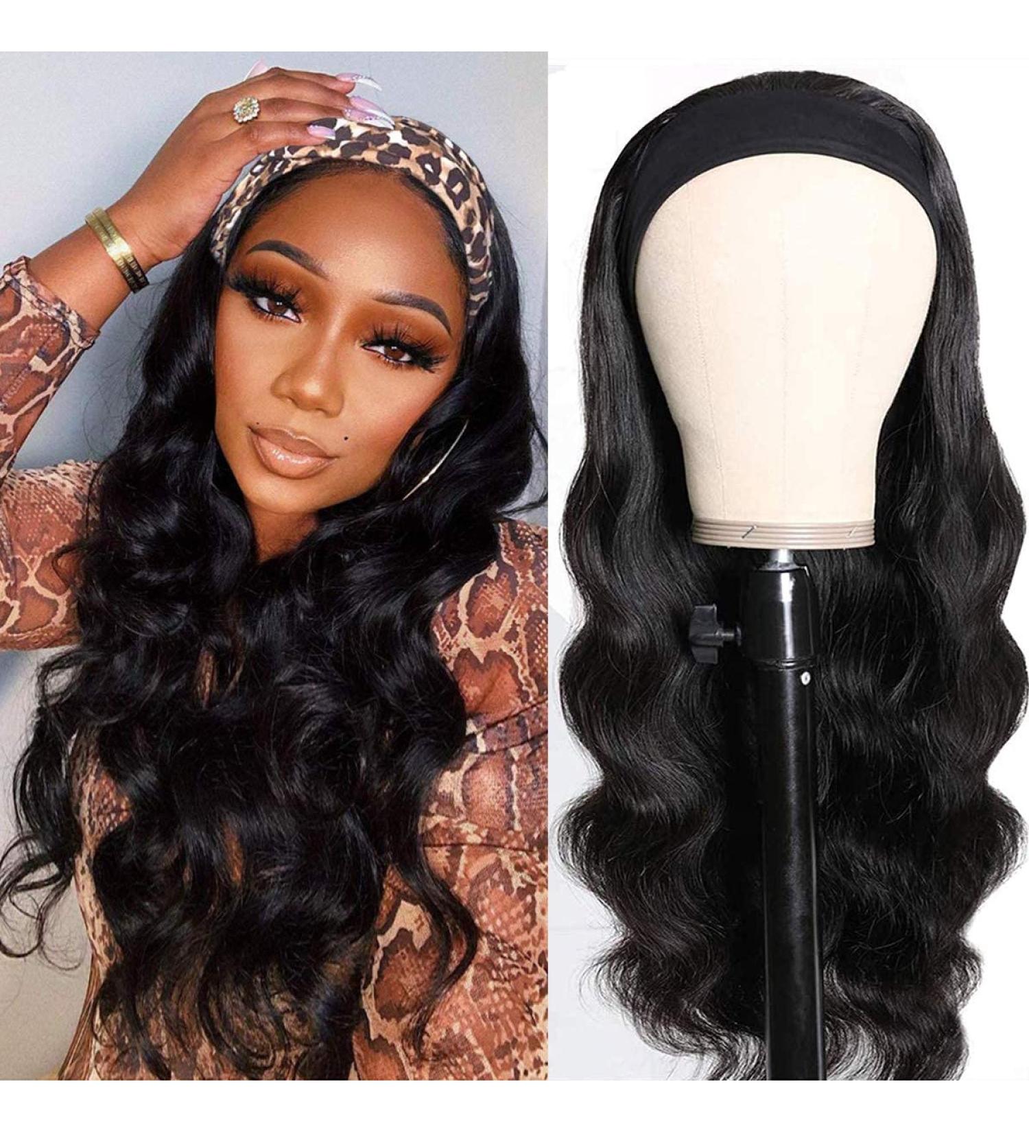 Headband Wigs for Black Women - 22 Body Wave Human Hair Wig | 150% Density Brazilian Virgin Hair | Glueless & Easy Wear - Buy Online on GoSupps.com