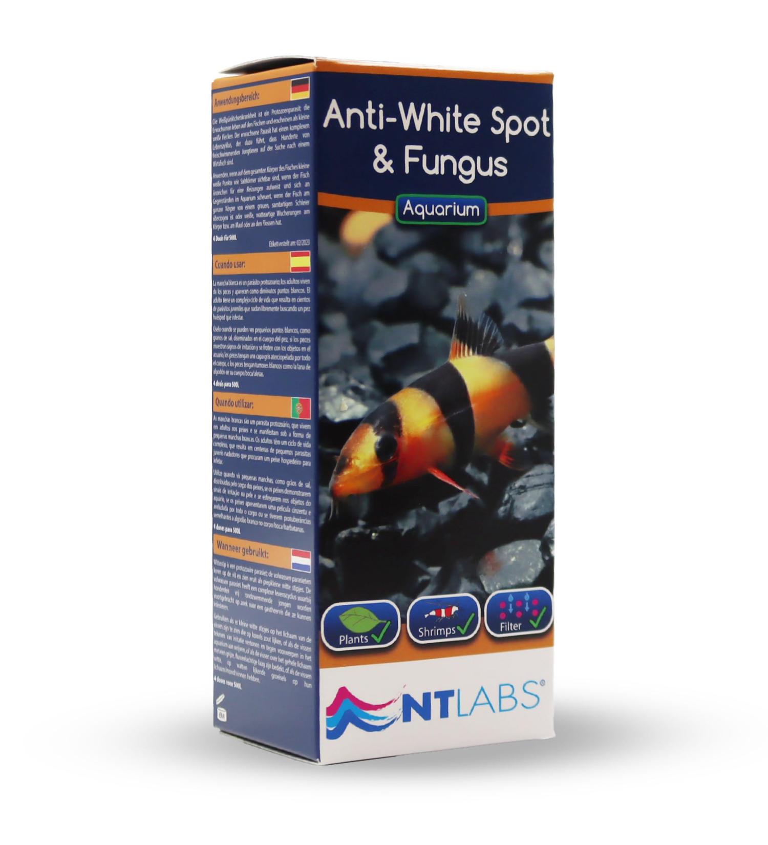 NT Labs Aquarium Anti-White Spot and Fungus Treatment - 7-Day Relief for Protozoan Parasites and Fungal Growths - Non-Toxic Formula (100 ml) - Buy Online on GoSupps.com