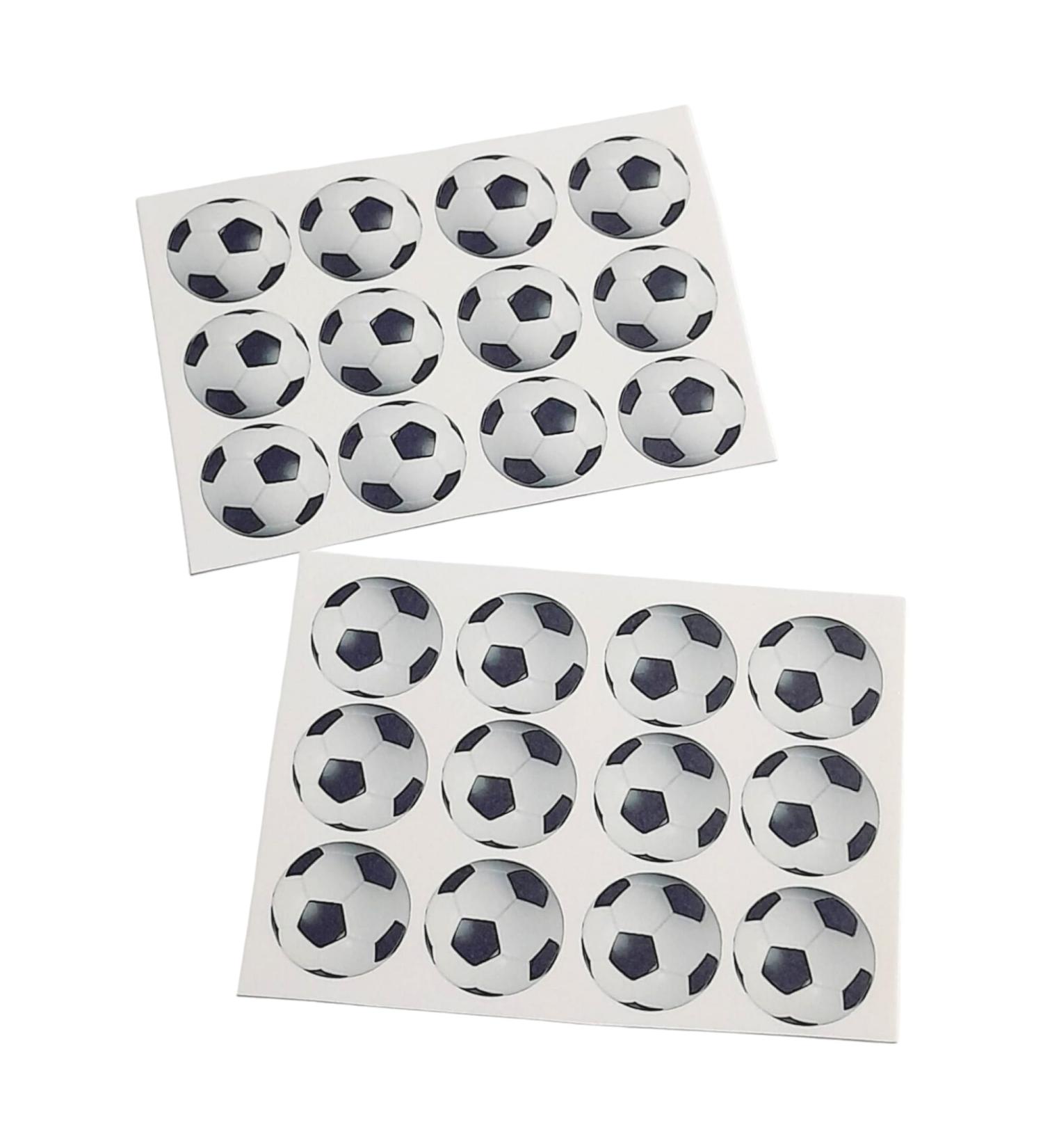 Cupcake Toppers Black & White Football Sport Edible Icing Round Cake Topper Decorations (24x Footballs) - Buy Online on GoSupps.com